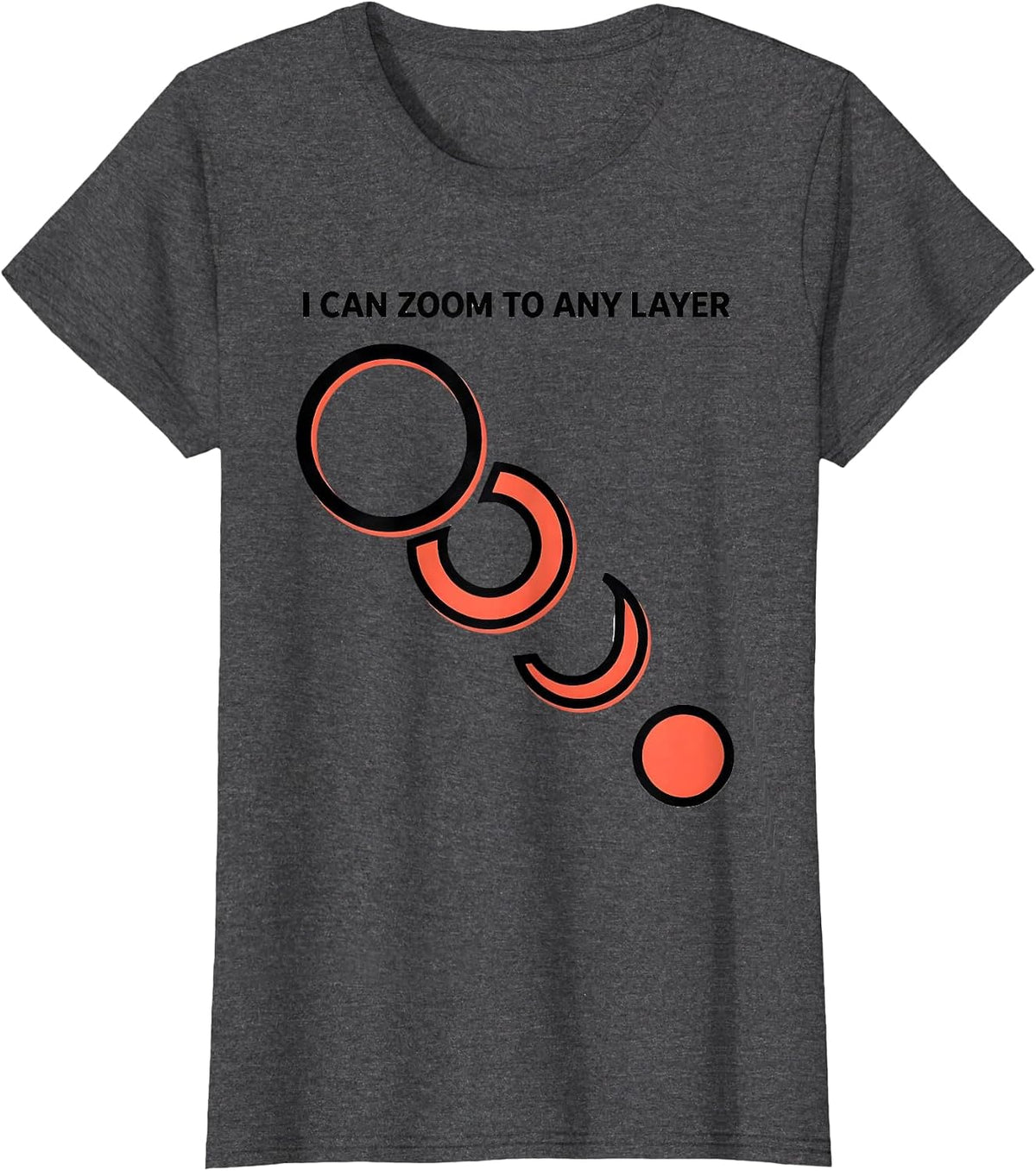 Women's I Can Zoom To Any Layer Astrophysics Science Black Hole T-Shirt - Dark Heather Grey