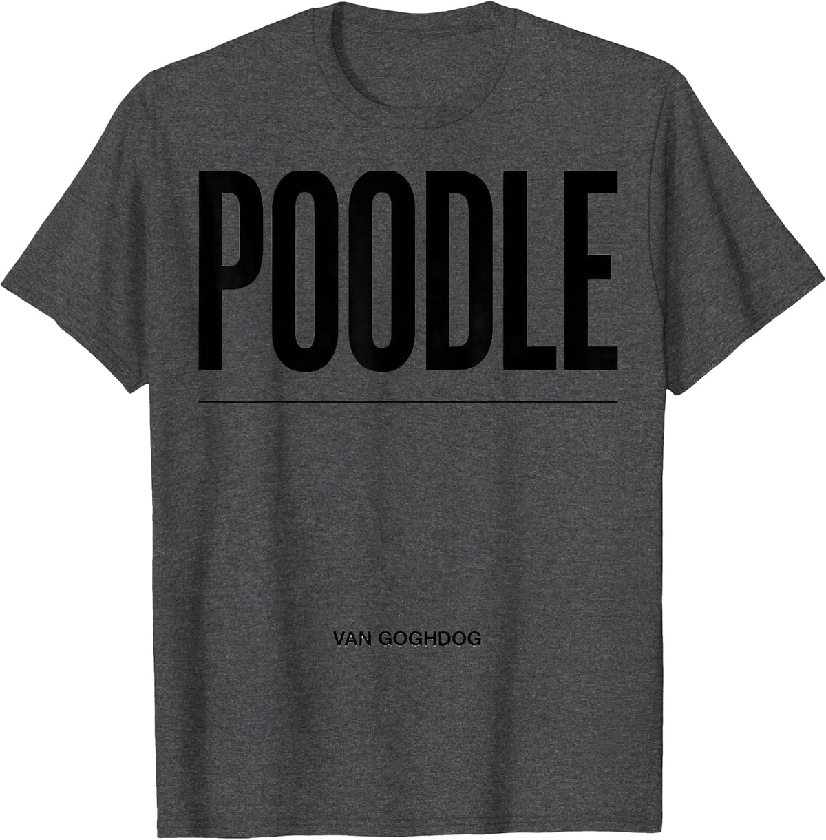 Poodle Van Goghdog Minimalist Dog Breed Portrait T-Shirt - Dark Heather Grey