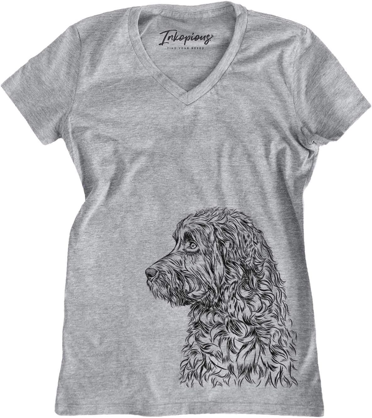 Inkopious Aussie Doodle Profile Triblend T-Shirt - Grey V-neck