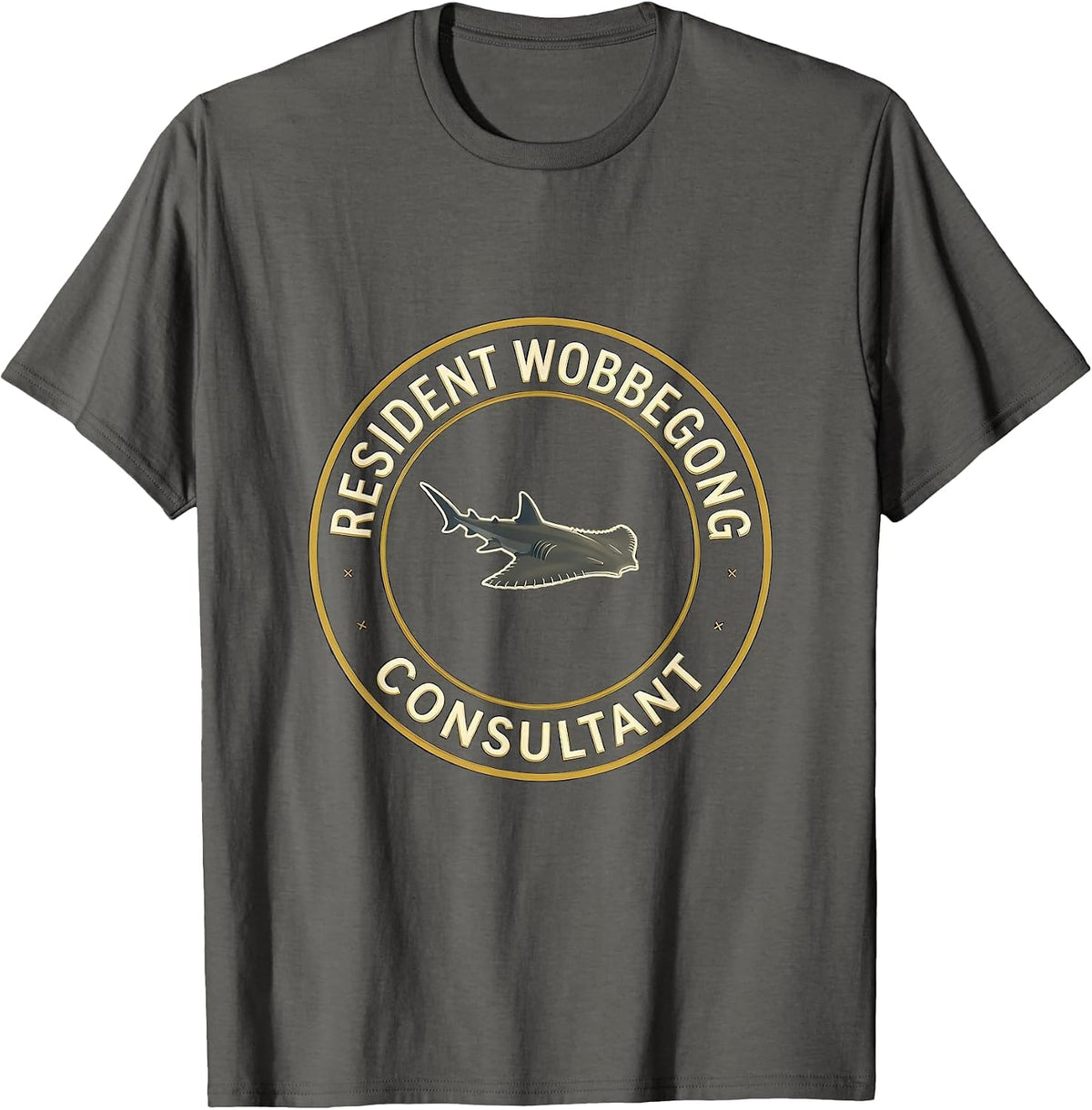 Resident Wobbegong Consultant Funny Shark Lover Ocean T-Shirt - Asphalt Grey