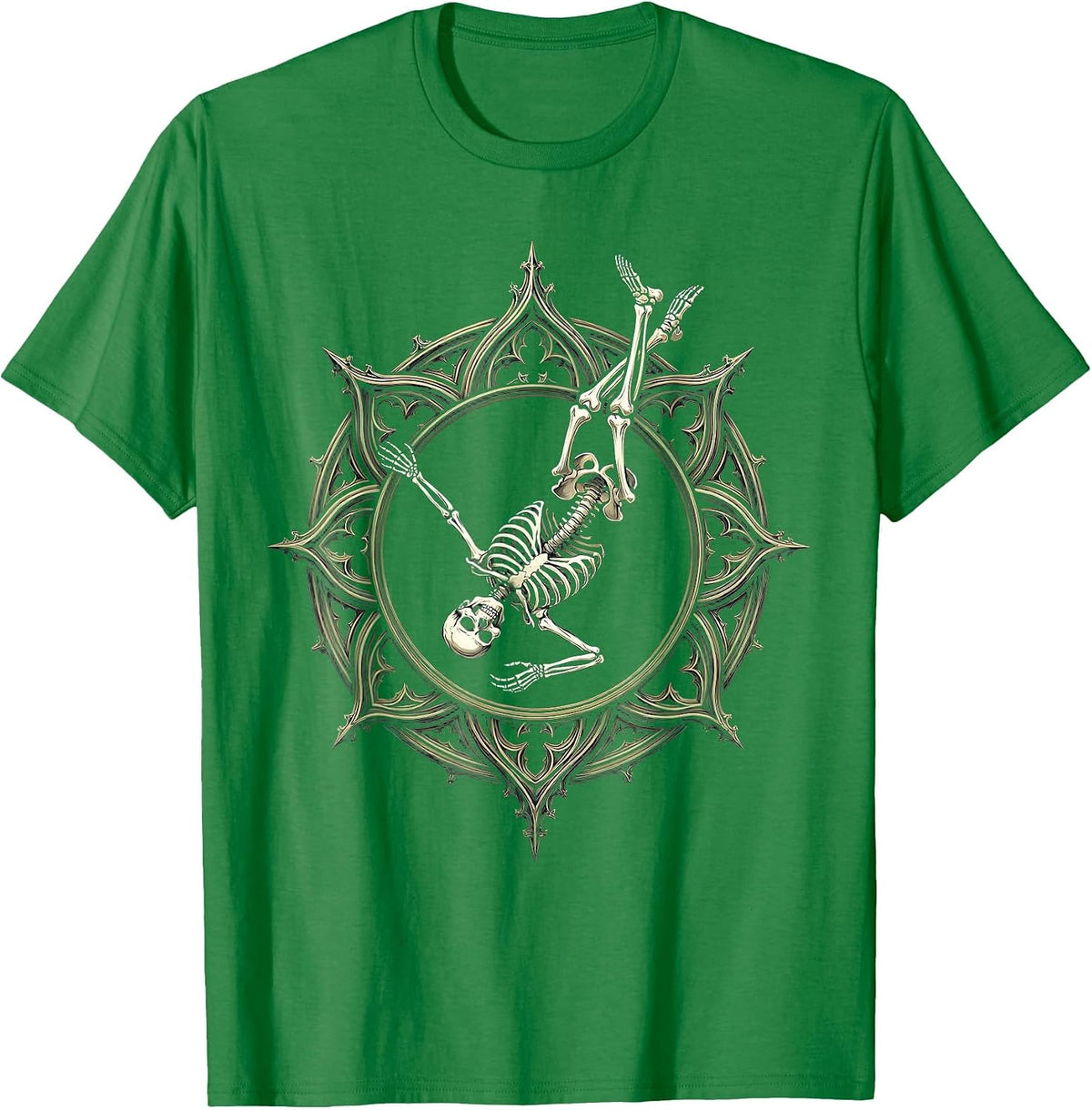 Men's Never Better Skeleton Backflip Graphic T-Shirt - Kelly Green