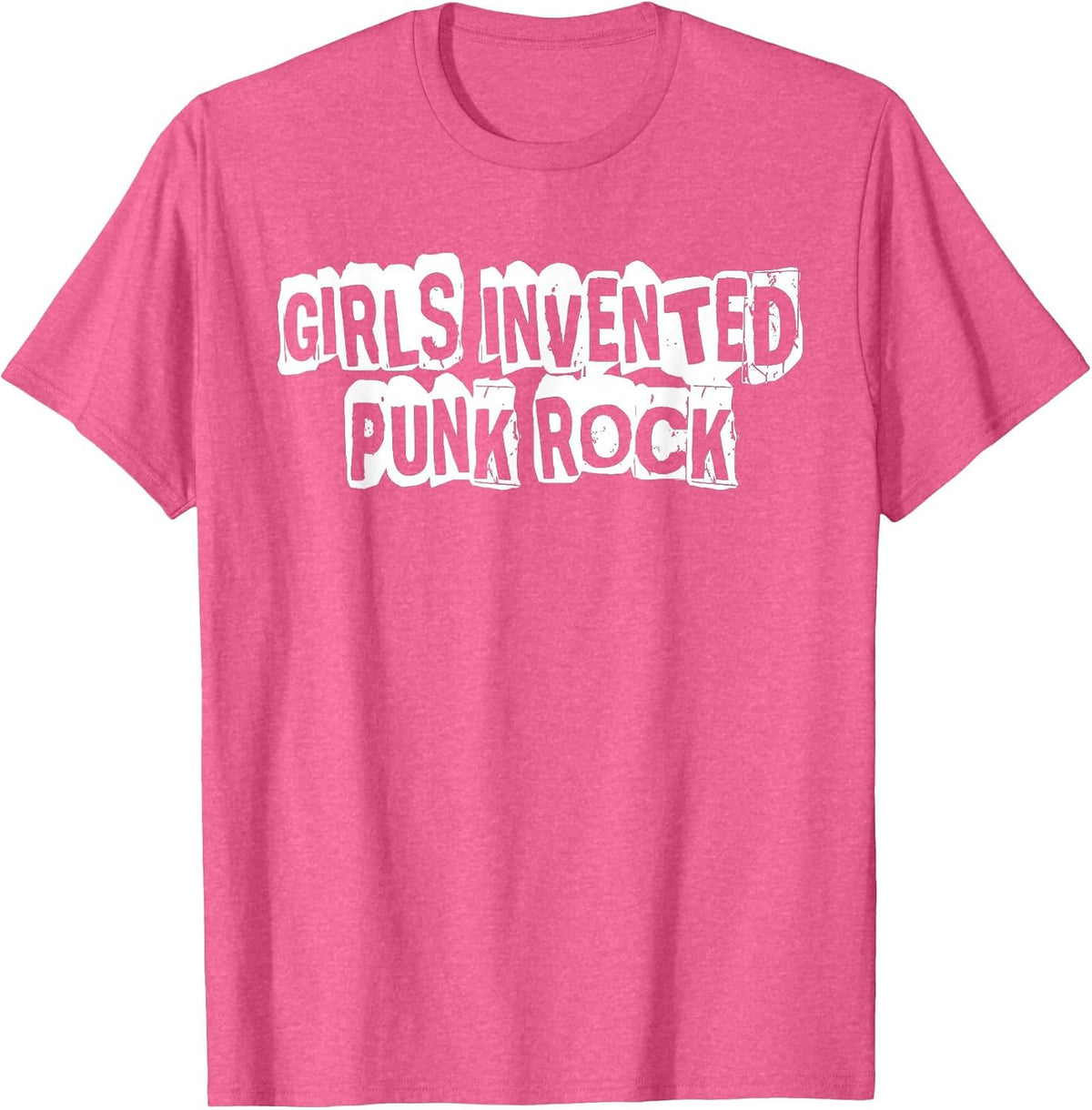 Girls Invented Punk Rock T-Shirt - Pink Heather