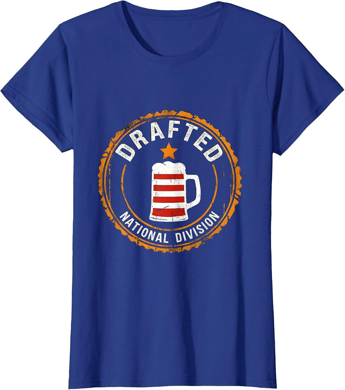 Women's Drafted National Division Rubber Stamp National Flag T-Shirt - Royal Blue