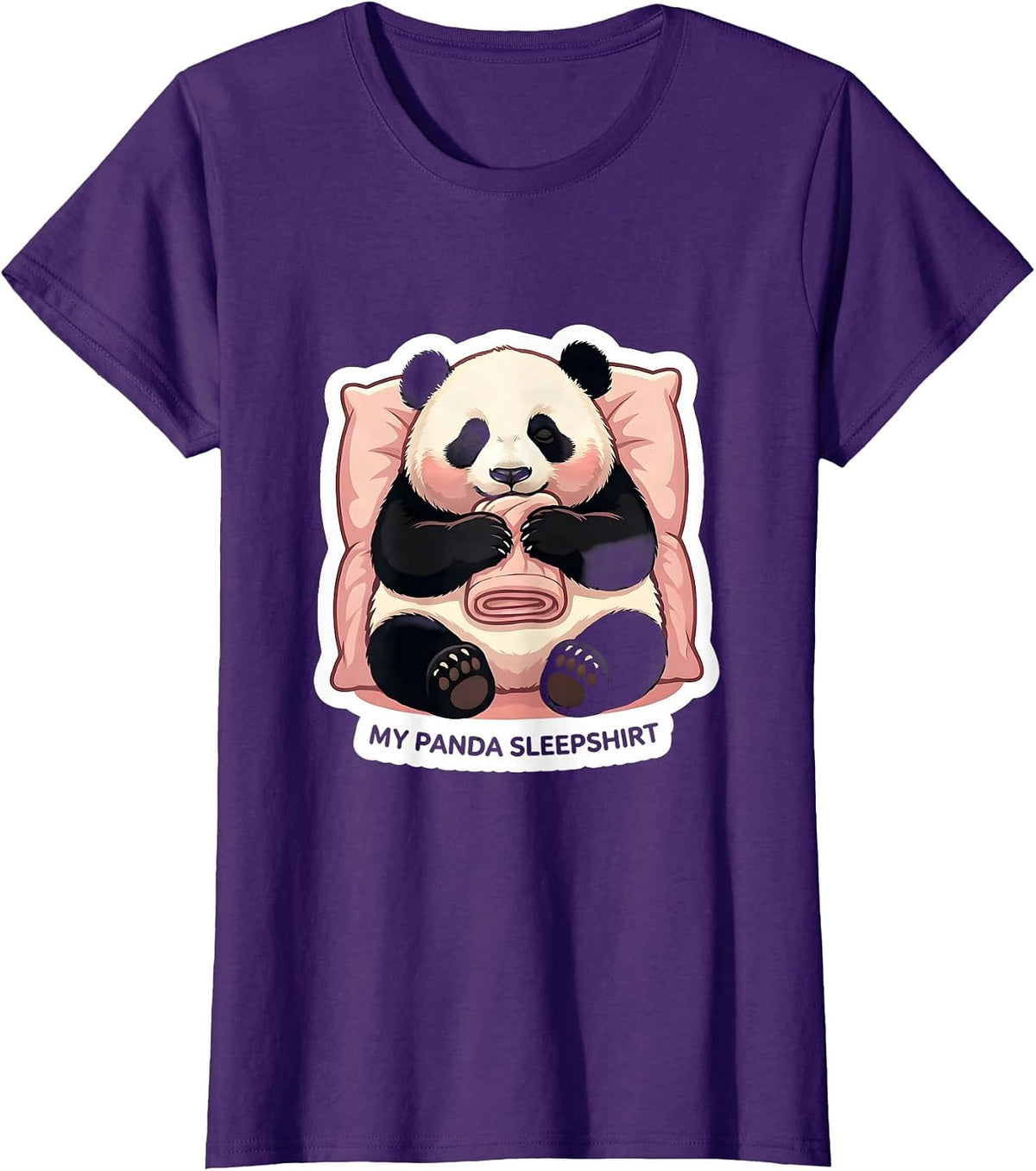 Women's My Panda Sleepshirt Cute Animal Lover Pajama Gift T-Shirt - Purple