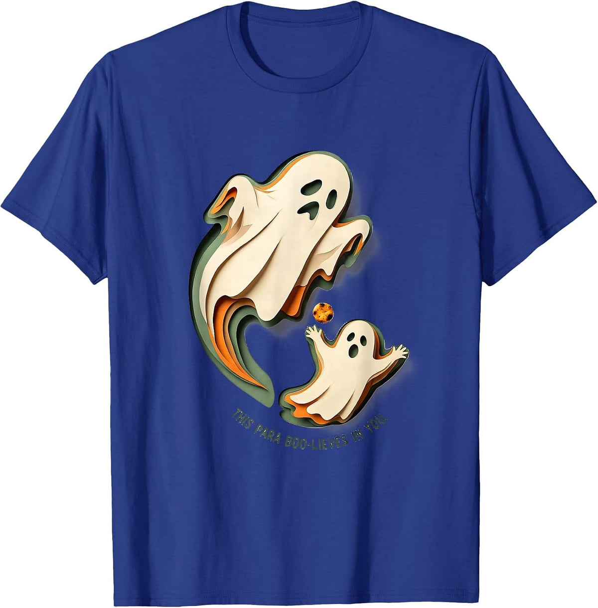 Men's This Para Boo-lieves In You Funny Paraprofessional Ghost T-Shirt - Royal Blue