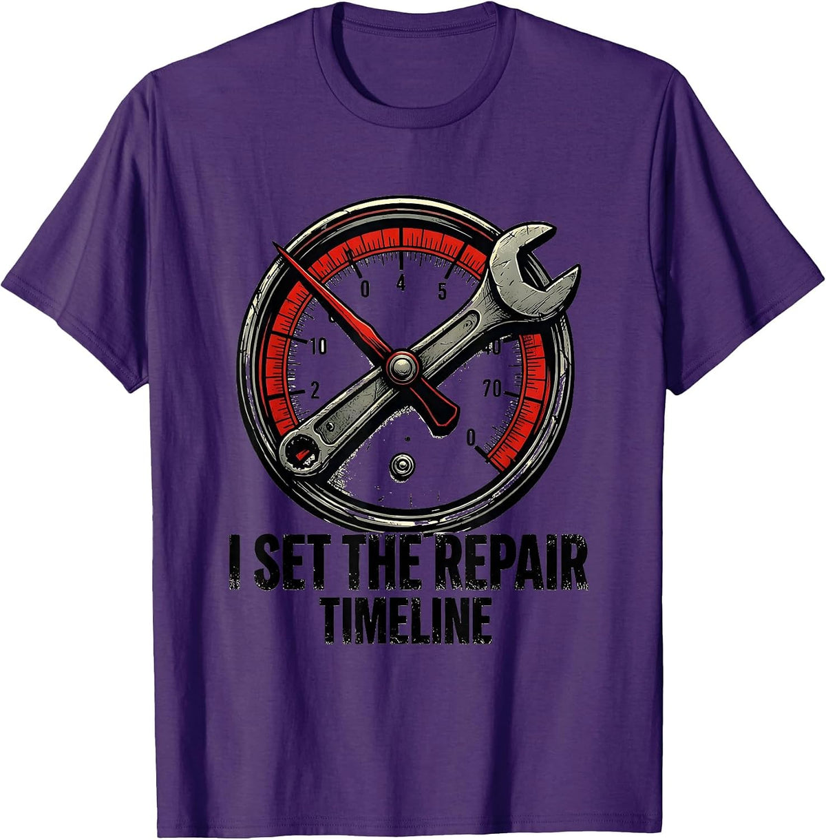 I Set The Repair Timeline Funny Mechanic Auto Repair T-Shirt - Purple