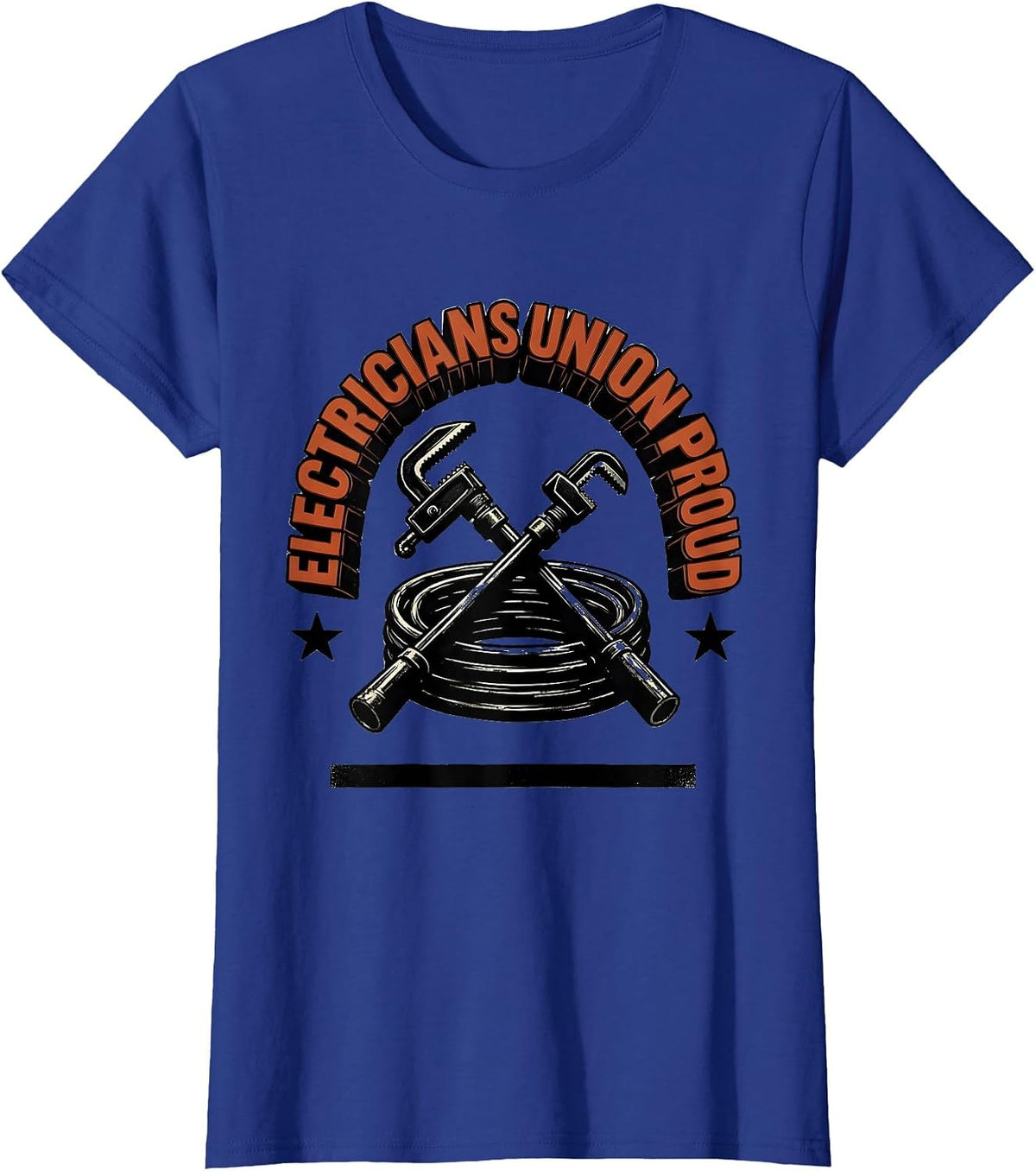 Women's Electricians Union Proud Skilled Trades Worker Labor T-Shirt - Royal Blue