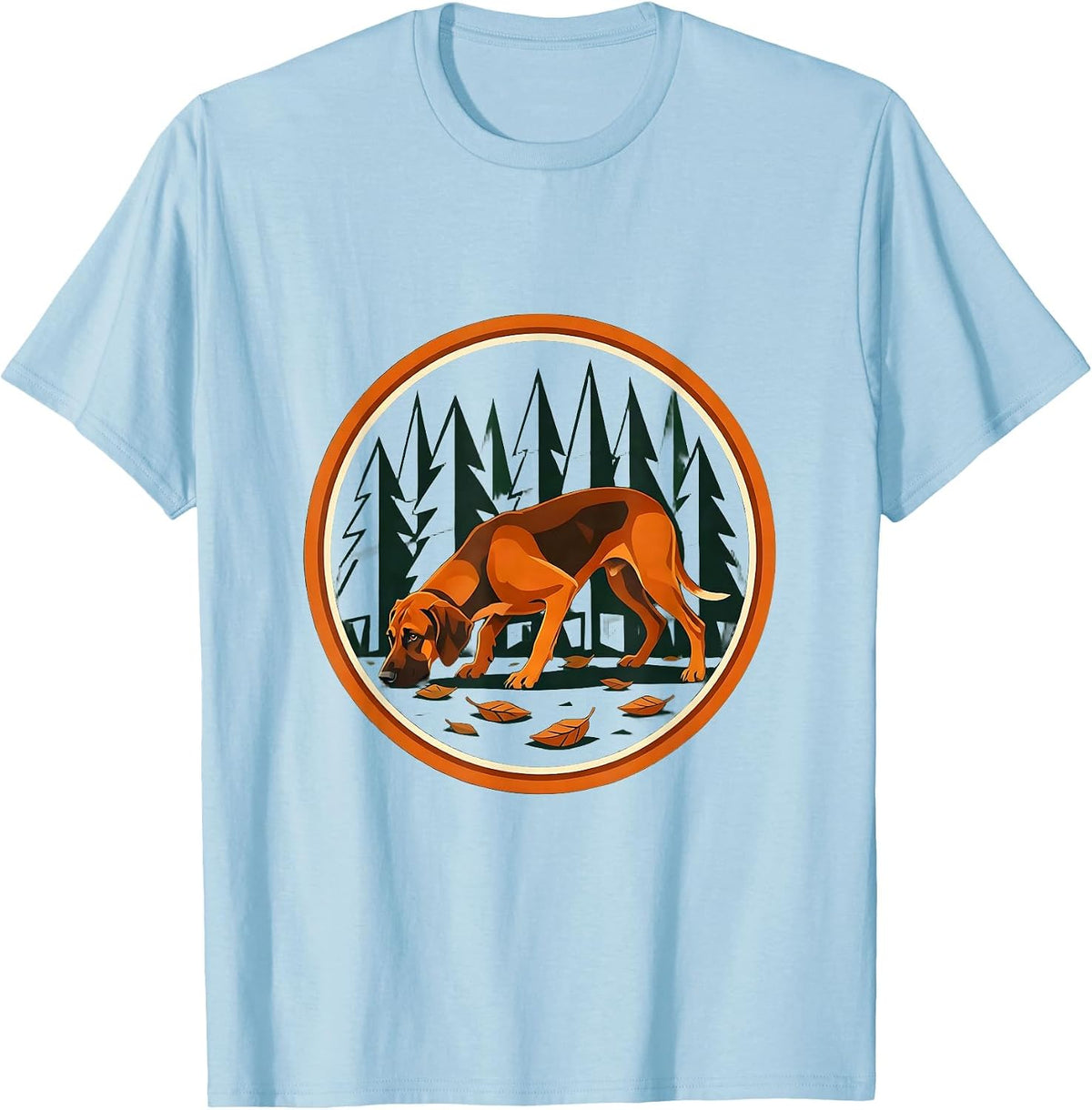 Men's Bloodhound On The Trail Hunting Graphic T-Shirt - Baby Blue