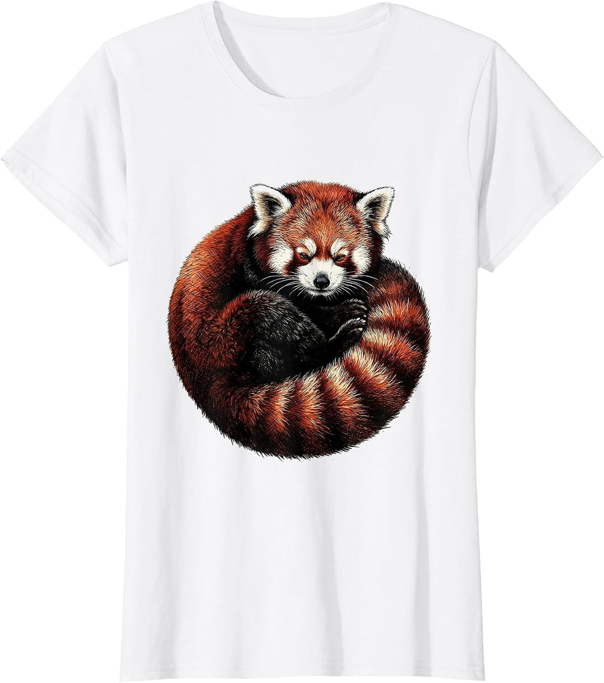 Red Panda Cozy Curl Funny Animal Lover Gift T-Shirt - White