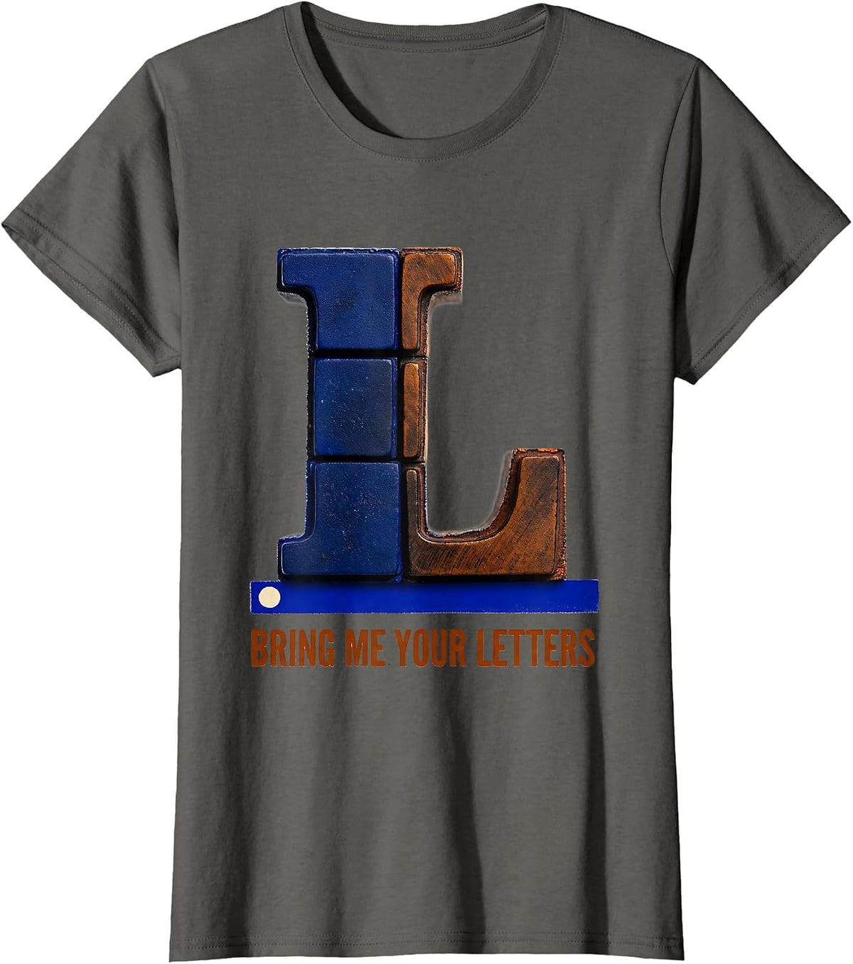 Women's Bring Me Your Letters Rubber Stamp Pre-K Teacher Back To T-Shirt - Asphalt Grey