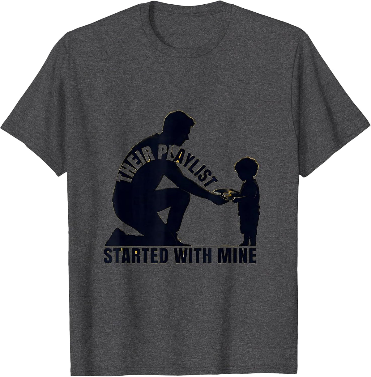 Their Playlist Started With Mine Hip-Hop Rap Lyric Quote T-Shirt - Dark Heather Grey