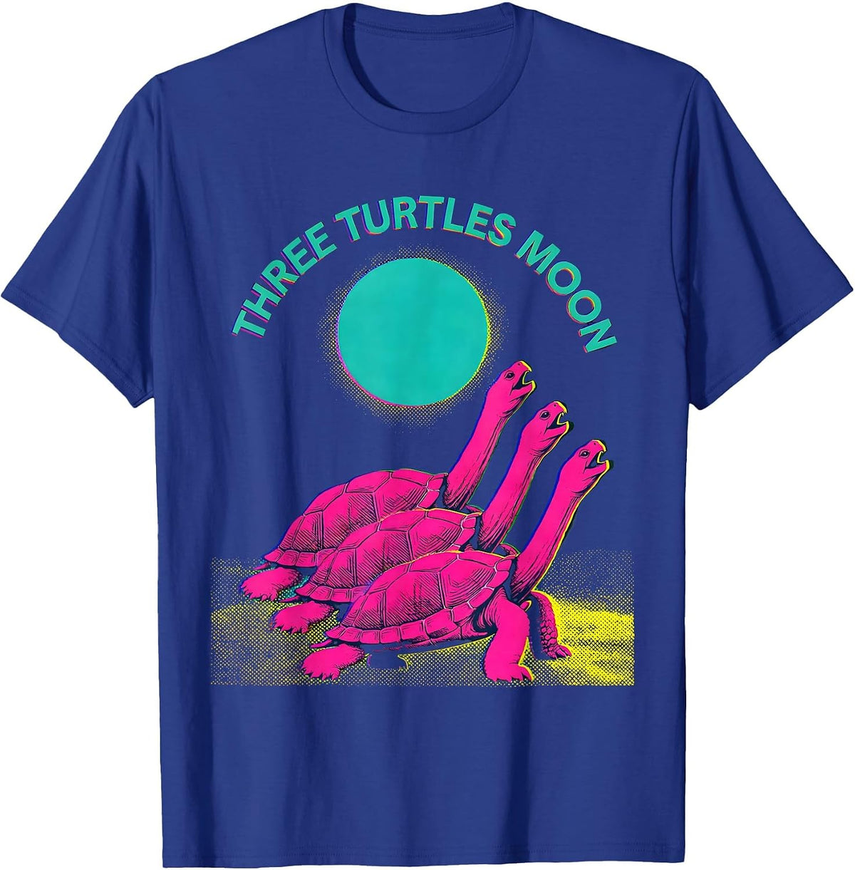 Three Turtles Moon Funny Animal Meme Parody Pet Lover Humor T-Shirt - Royal Blue