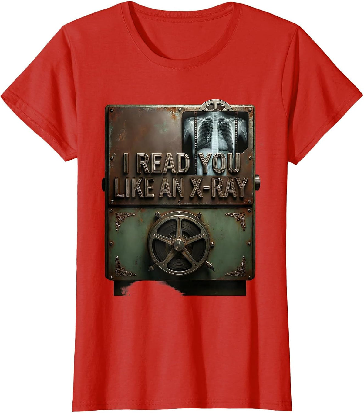 I Read You Like An X-Ray Vintage Radiology Tech Humor T-Shirt - Red