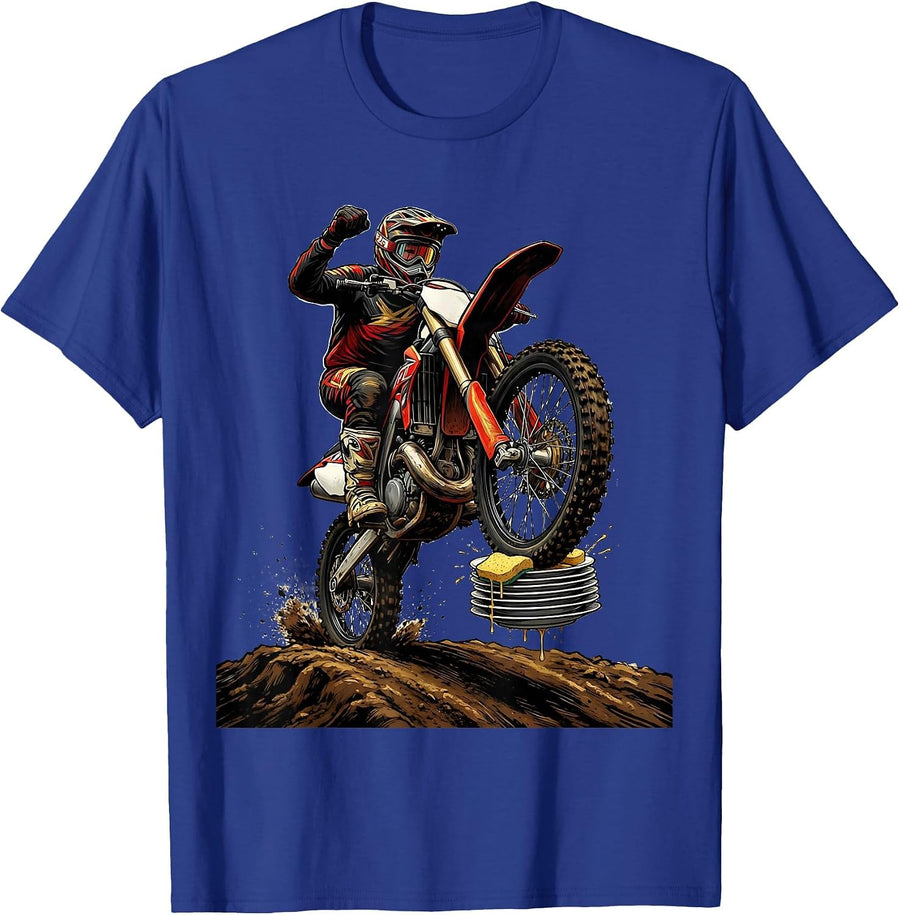 Dirt Bike Wheelie Rider Motocross Biker Pride T-Shirt - Royal Blue