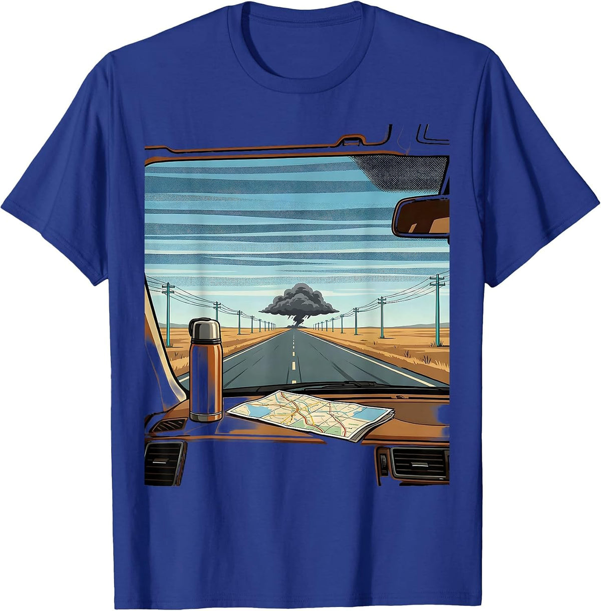 Men's Storm Chaser Wide Plains Tornado Chaser Meteorology T-Shirt - Royal Blue