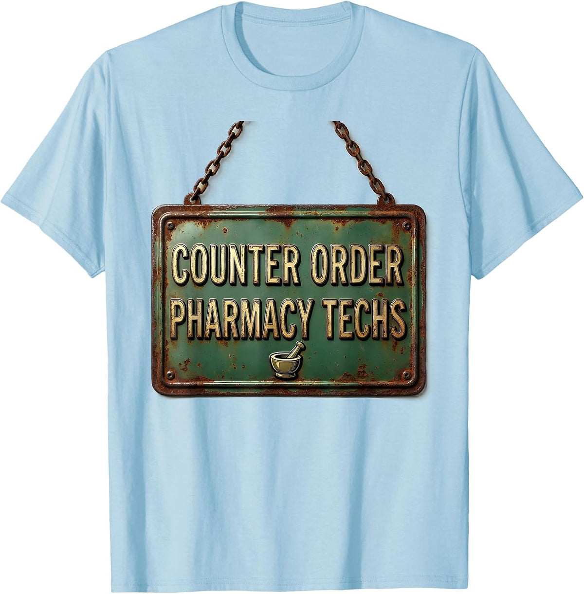 Men's Counter Order Pharmacy Techs Vintage Pharmacy Technician T-Shirt - Baby Blue
