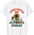 I Begin Chapter 46 Today Whimsical Folk Art Bookworm T-Shirt - White