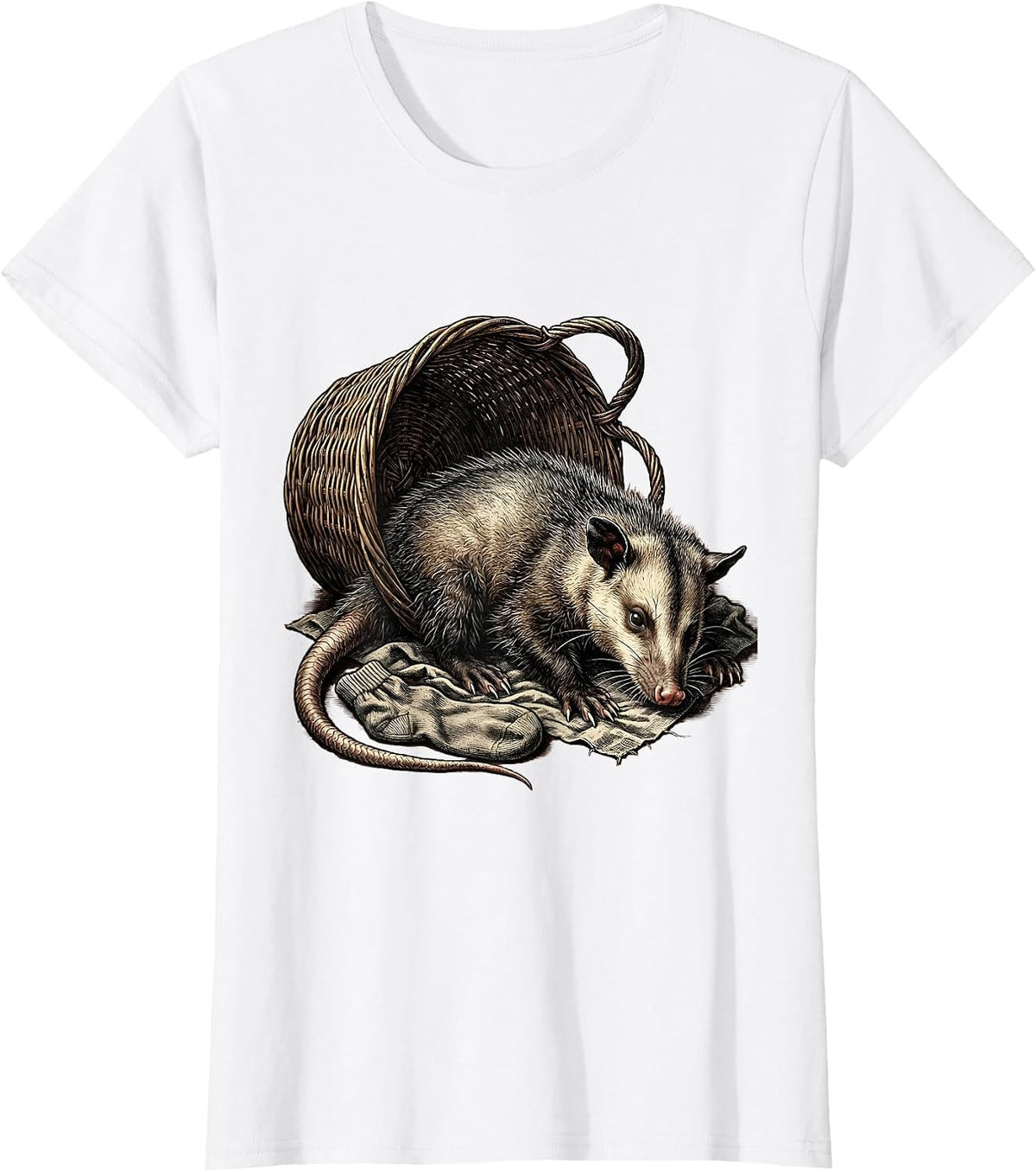 Women's Limp Opossum Vintage Funny Animal Meme T-Shirt - White