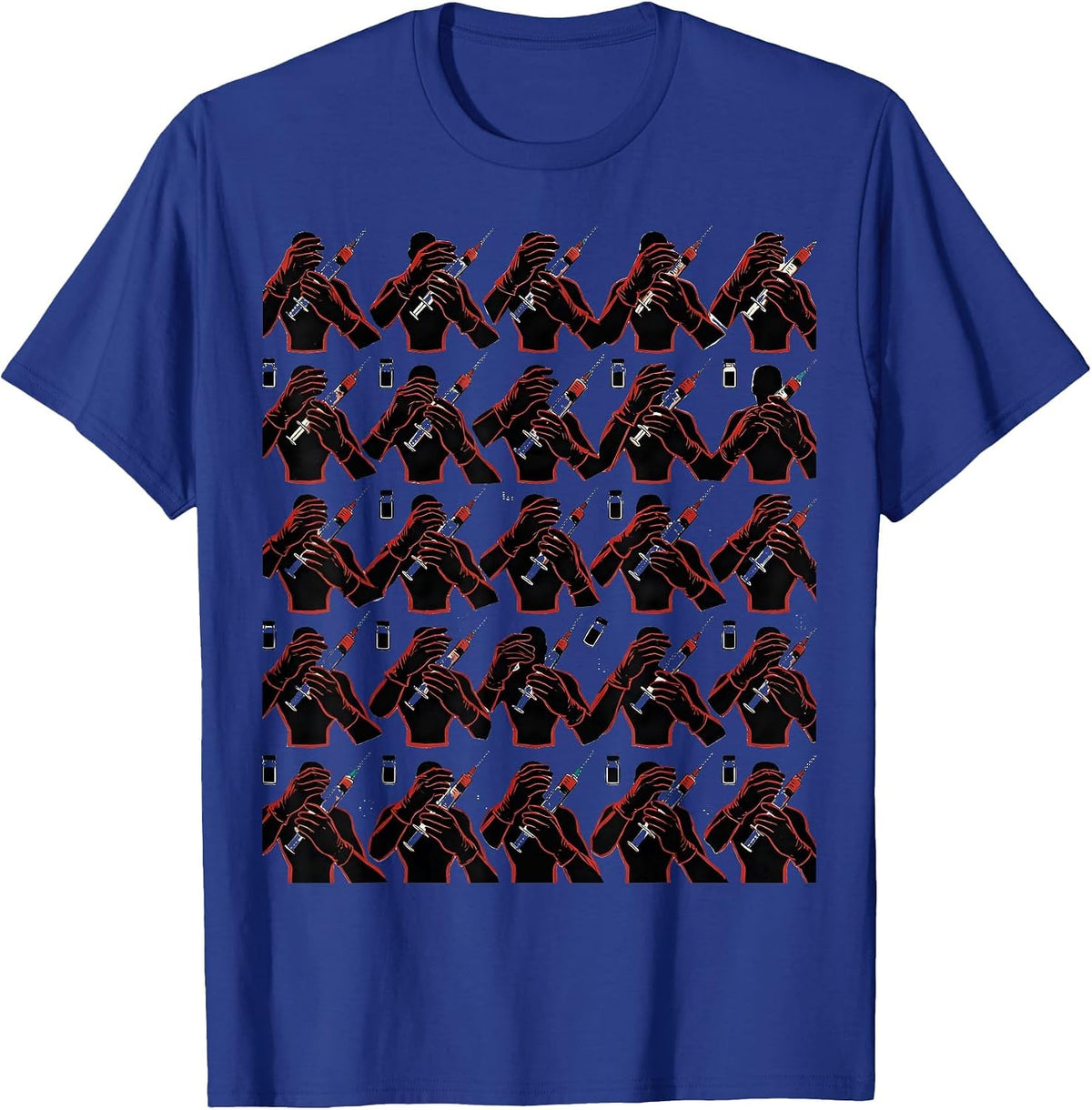 Gloved Hands Vaccine Humor Pharmacy Technician T-Shirt - Royal Blue