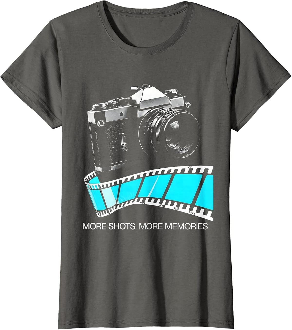 Women's More Shots More Memories Photography Design T-Shirt - Asphalt Grey