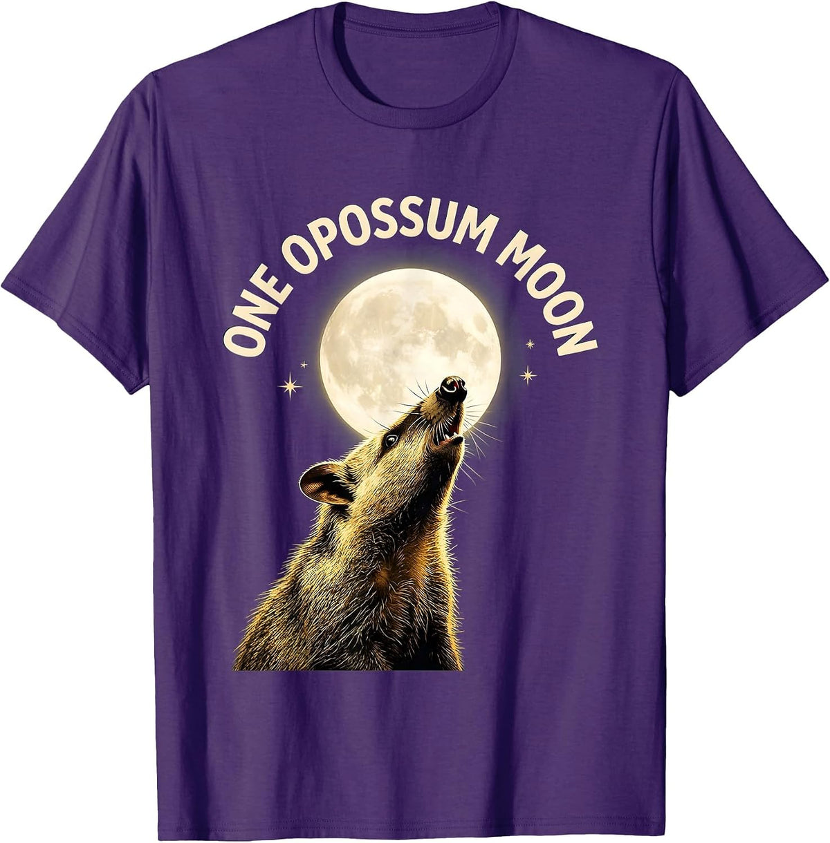 Men's One Opossum Moon Funny Opossum Lover Pet Owner Gift T-Shirt - Purple