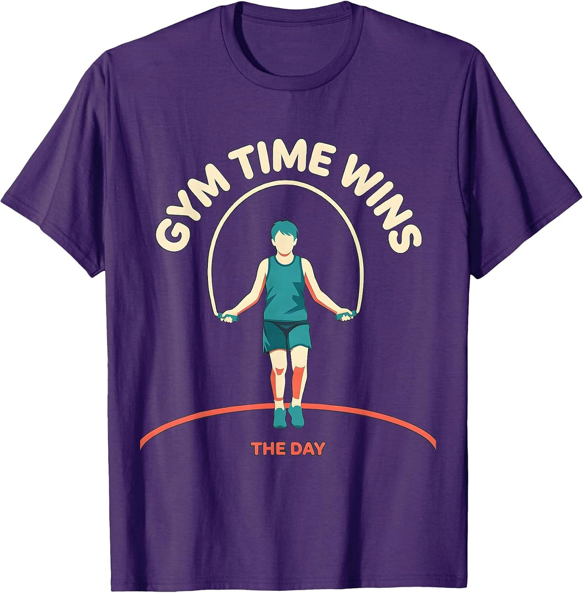 Gym Time Wins The Day Funny PE Teacher Back To School T-Shirt - Purple