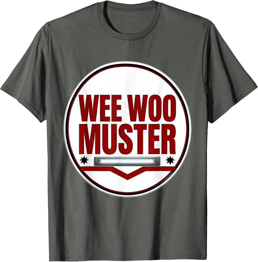 Wee Woo Muster Funny EMT Paramedic EMS Crew Gag Gift T-Shirt - Asphalt Grey