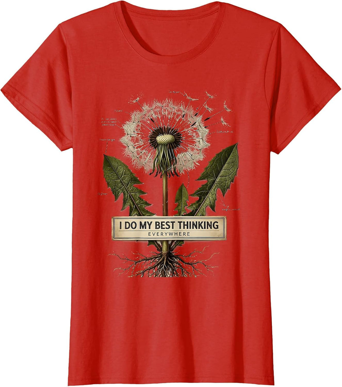 I Do My Best Thinking Everywhere ADHD Design T-Shirt - Red