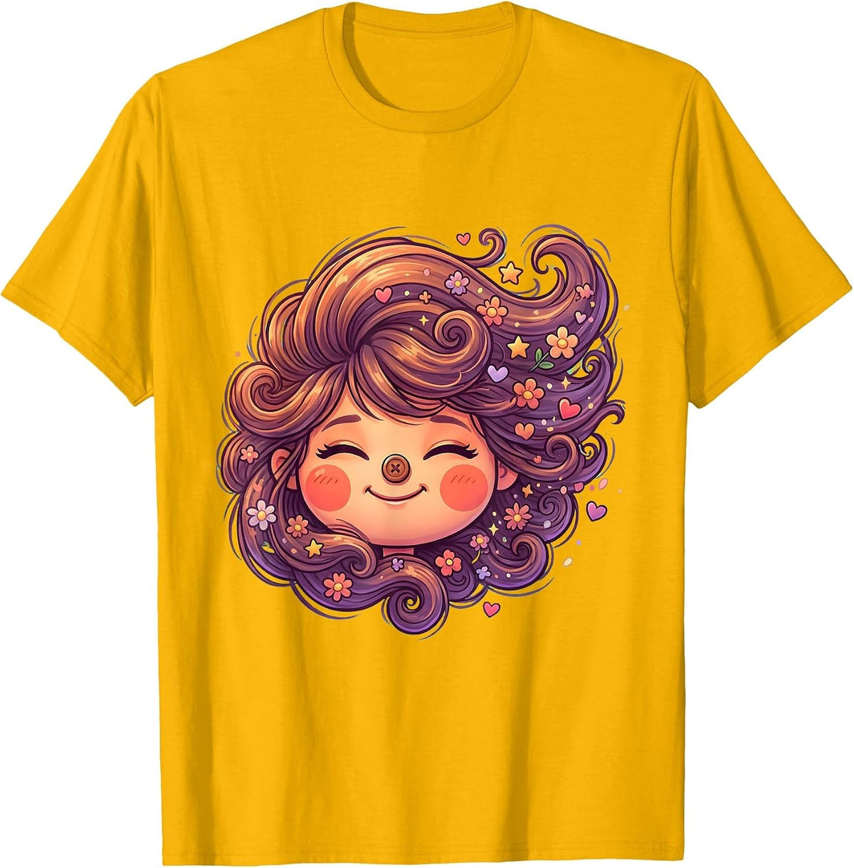 Favorite Daughter Wild Curls In The Wind Graphic T-Shirt - Golden Yellow