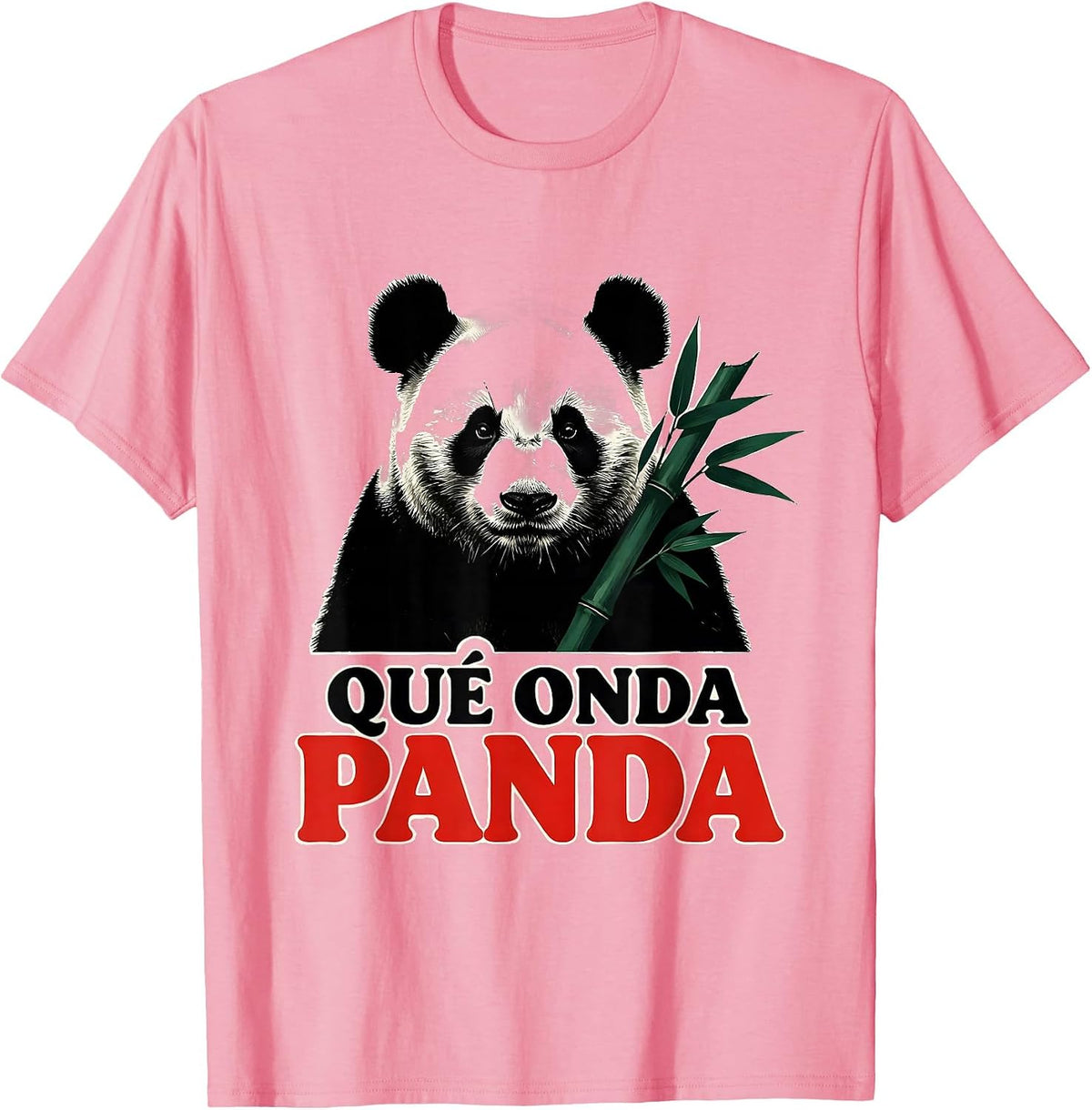 Men's Qué Onda Panda Funny Mexican Slang Food Pun Humor T-Shirt - Pink