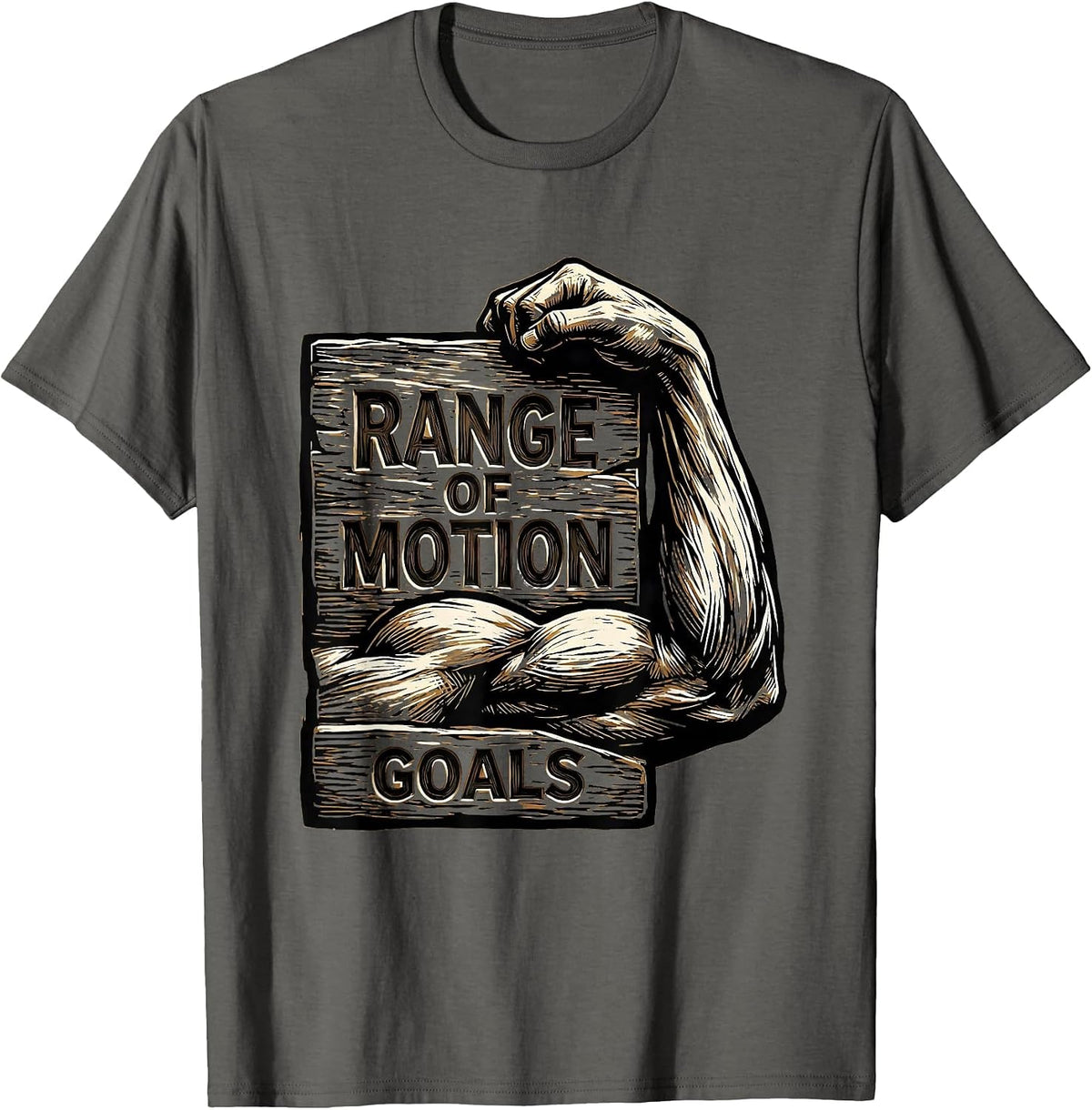 Range of Motion Goals Physical Therapy Design T-Shirt - Asphalt Grey
