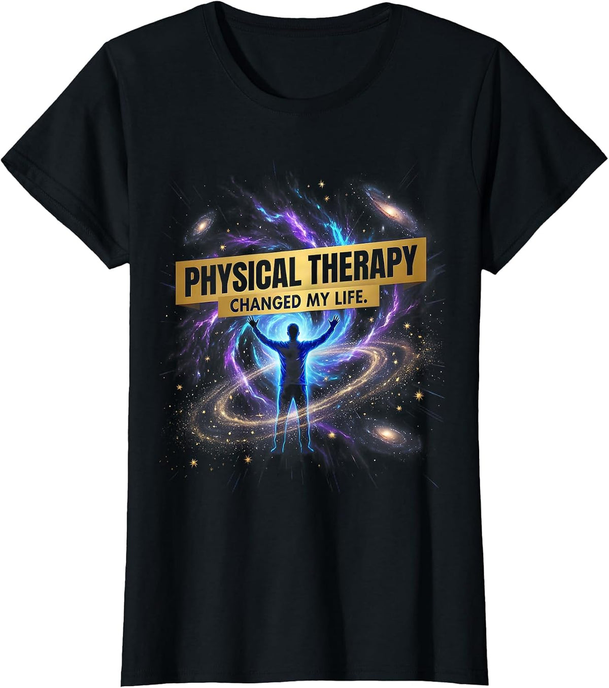 Physical Therapy Changed My Life Grateful Design T-Shirt - Black