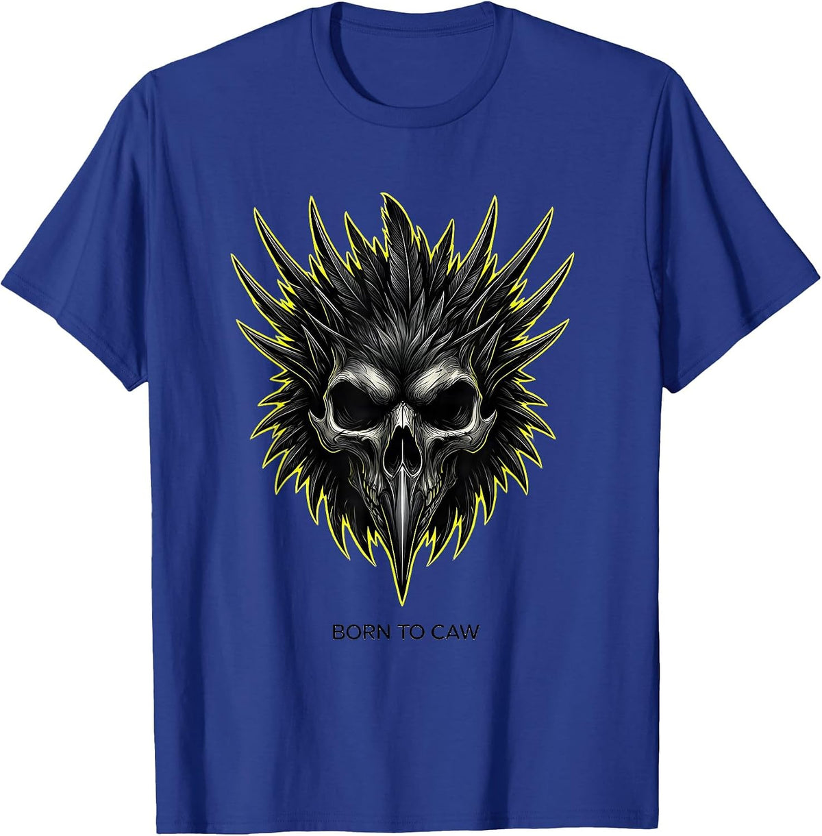 Born to Caw Crow Lover Graphic Design T-Shirt - Royal Blue
