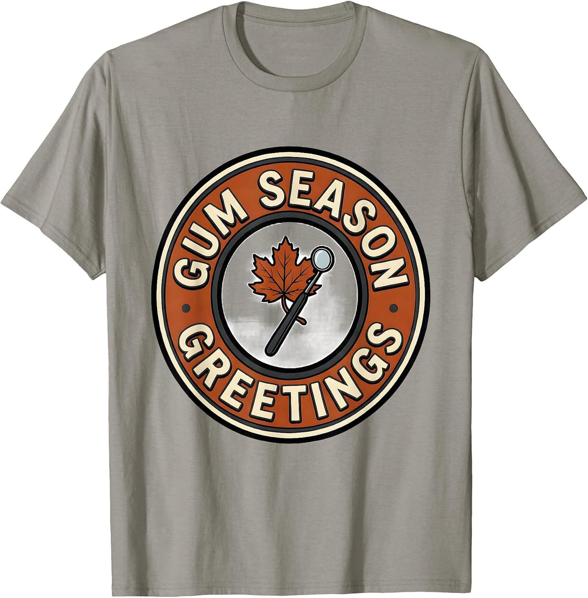 Men's Gum Season Greetings Funny Dental Hygienist Humor T-Shirt - Slate Grey