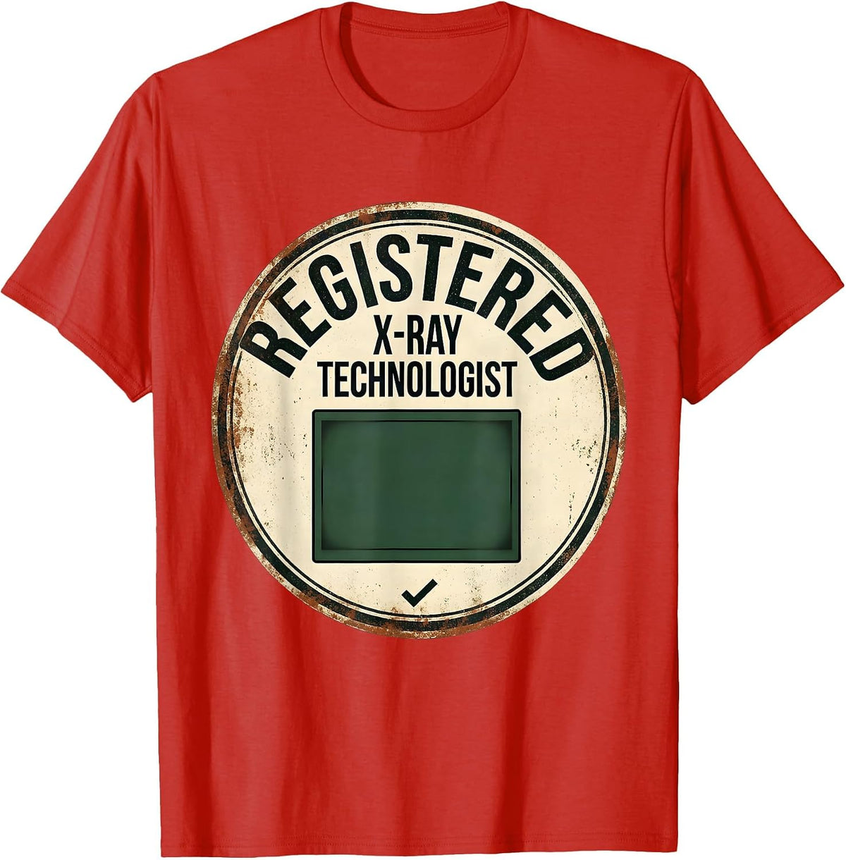 Men's Registered X-Ray Technologist Vintage Radiology Tech Gift T-Shirt - Red