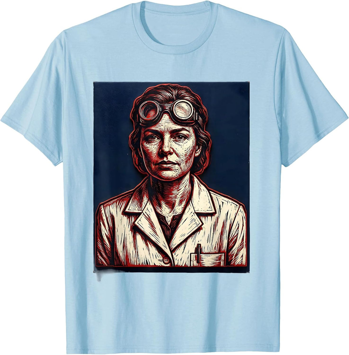 Labor Day Lab Coat Scientist Illustration T-Shirt, Men, Baby Blue, 3X-Large - As Pictured