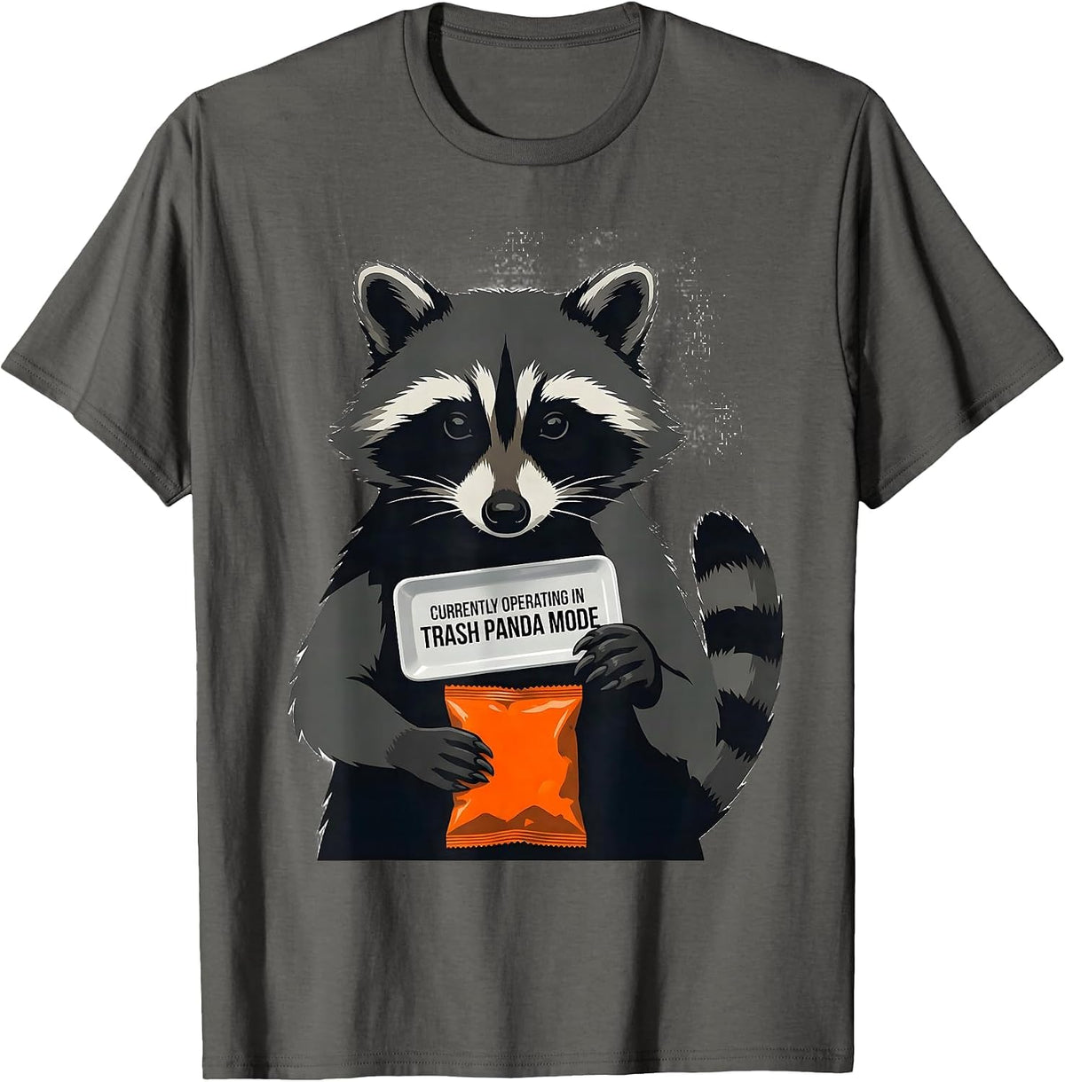 Currently Operating In Trash Panda Mode Funny Raccoon T-Shirt - Asphalt Grey