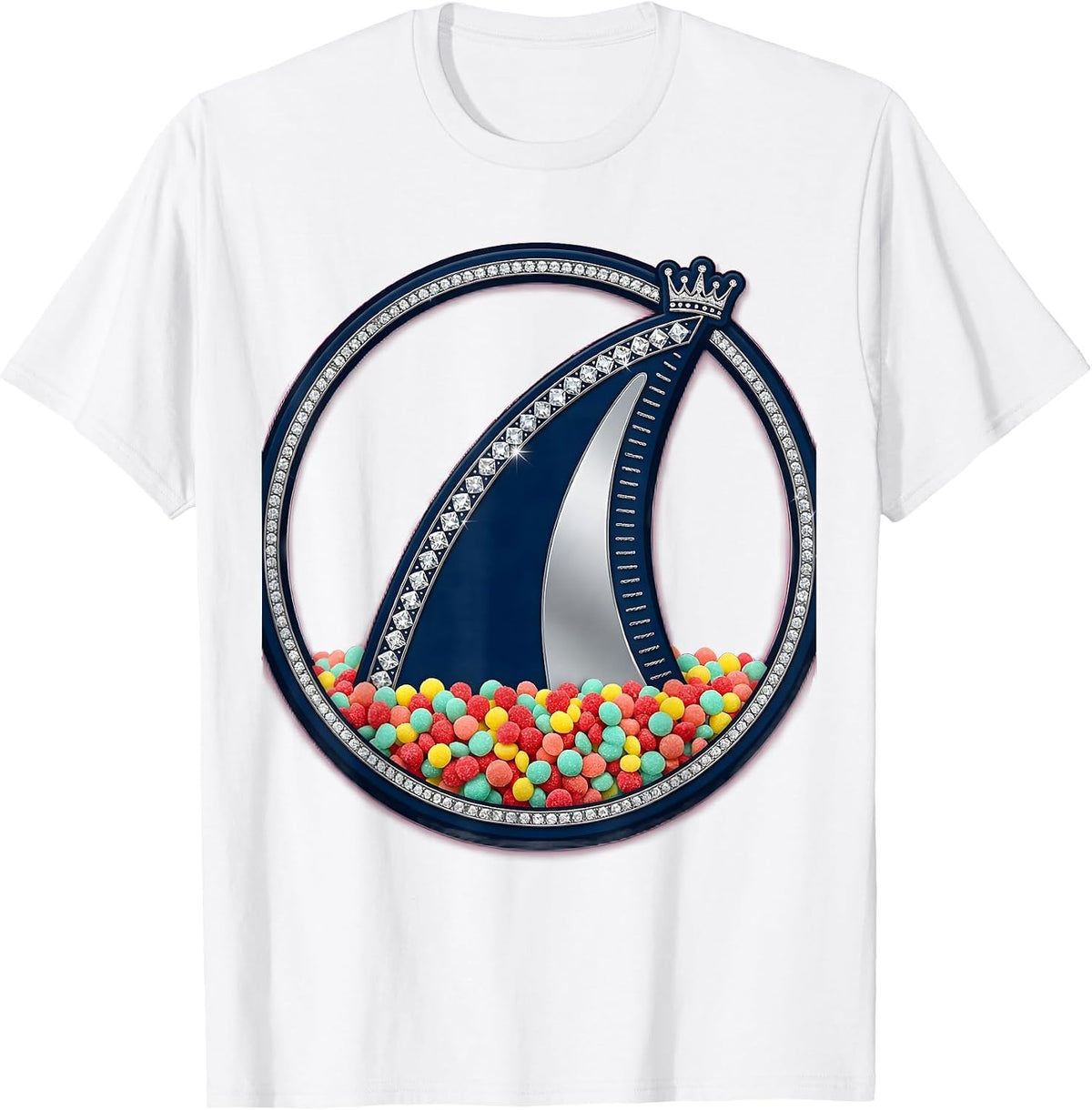 Men's Birthday Boy Shark Fin Sprinkles Graphic T-Shirt - White