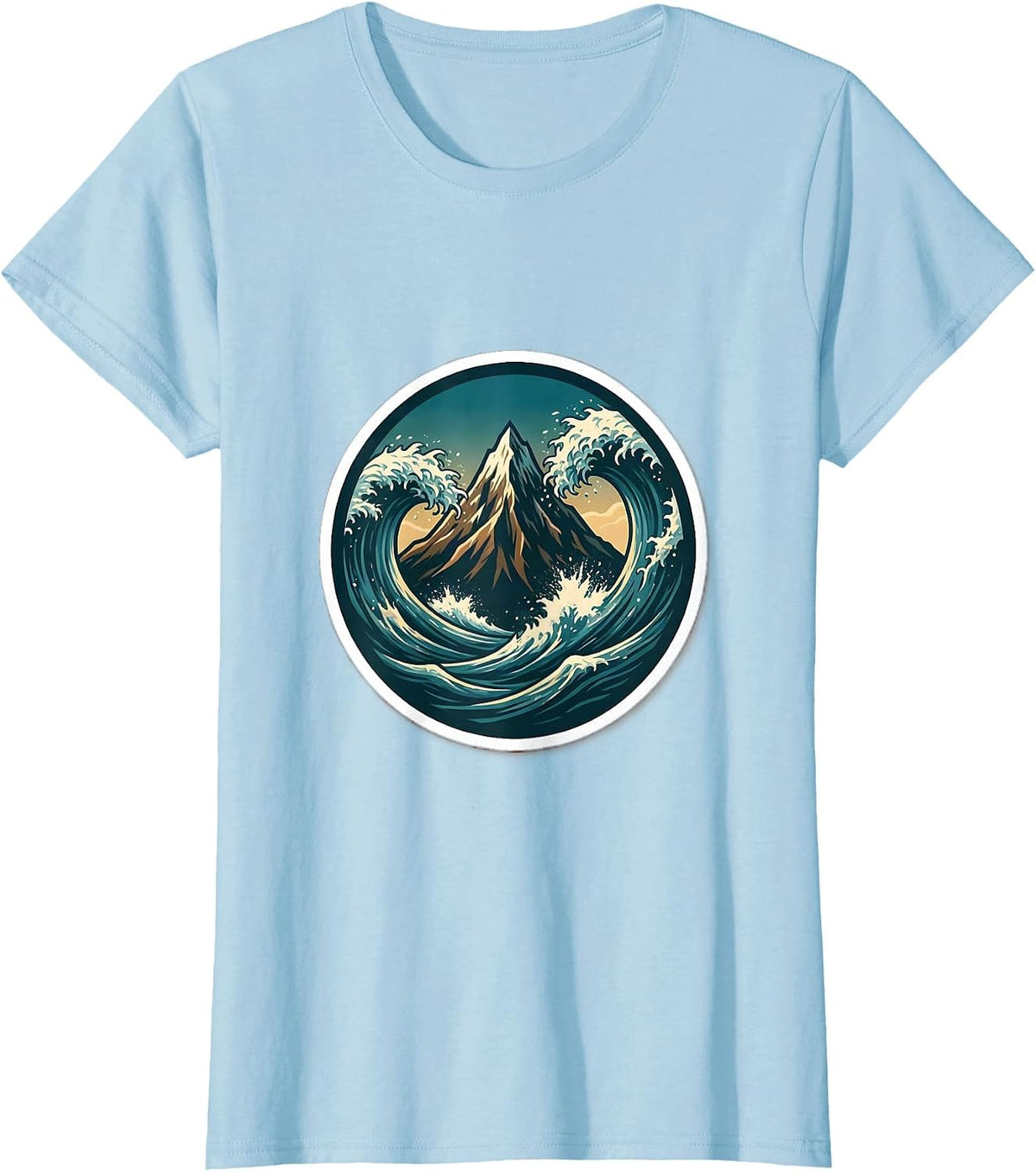 Women's It Is What It Is Mountain and Ocean Waves T-Shirt - Baby Blue
