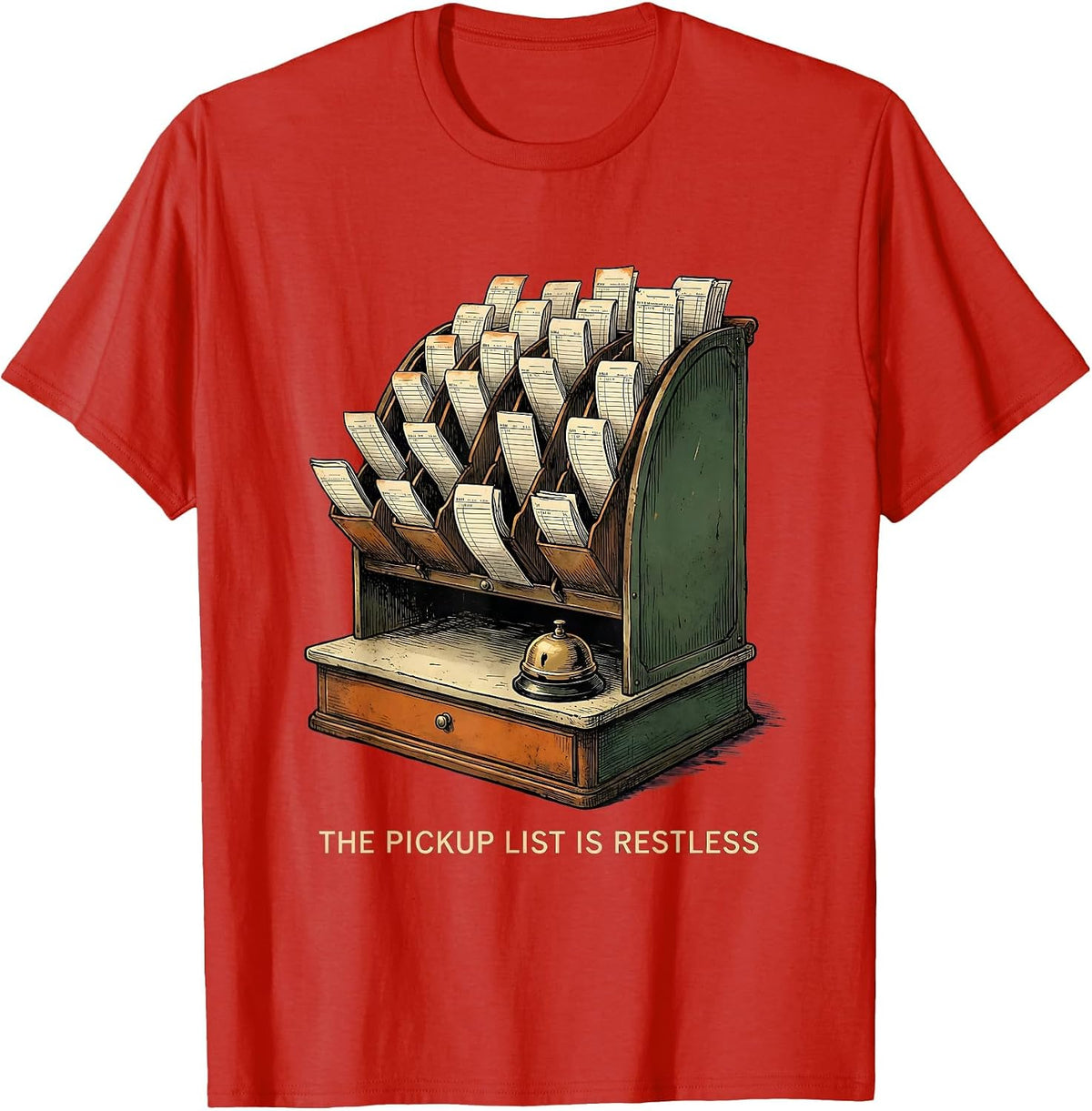 Men's The Pickup List Is Restless Vintage Pharmacy Technician T-Shirt - Red
