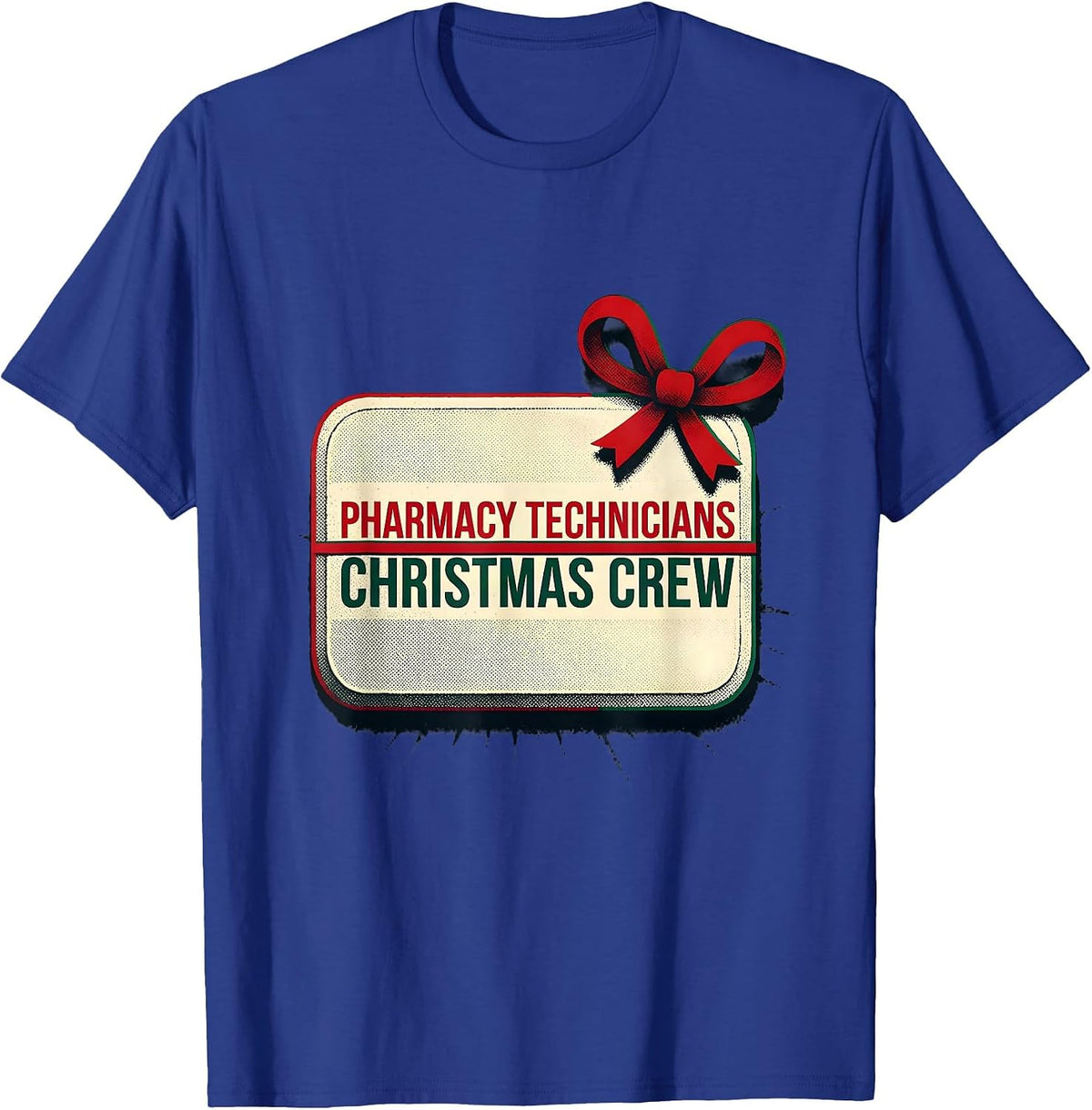 Men's Pharmacy Technicians Christmas Crew Funny Matching Group T-Shirt - Royal Blue