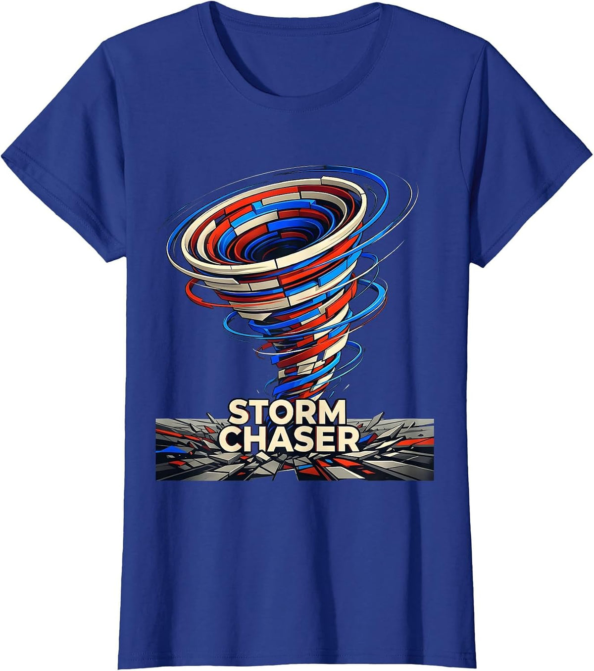Women's Storm Chaser Futurist Dynamism Meteorology Enthusiast T-Shirt - Royal Blue