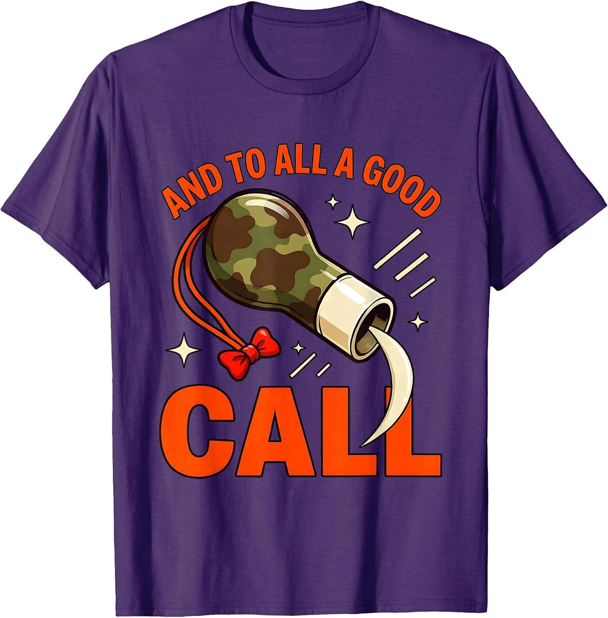 AND TO ALL A GOOD CALL Funny Duck Hunter Christmas T-Shirt - Purple