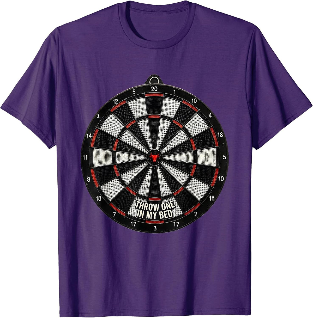 Throw One In My Bed Op Art Moire Darts Player Humor T-Shirt - Purple