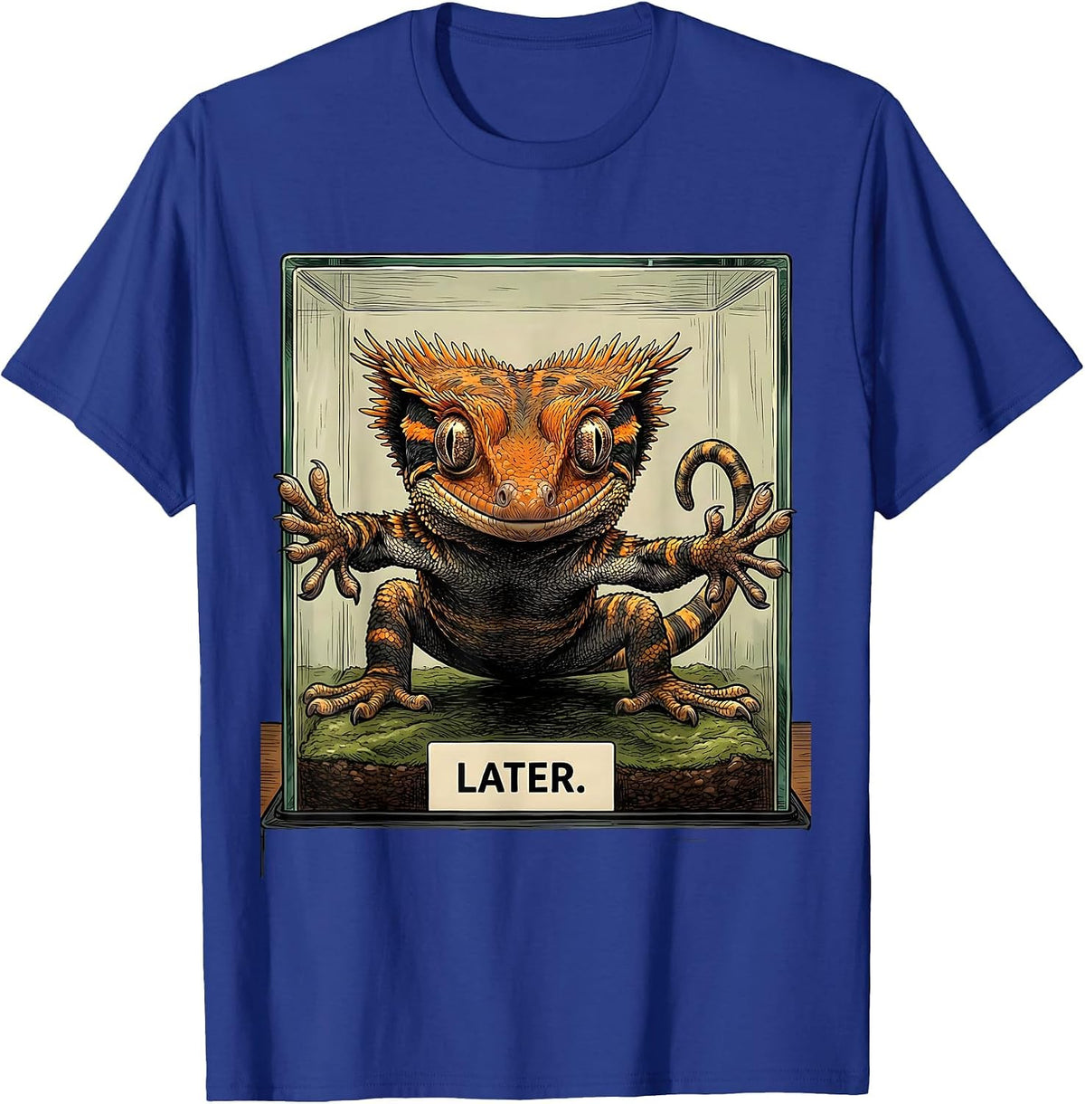 Later Funny Crested Gecko Reptile Lover Gift T-Shirt - Royal Blue