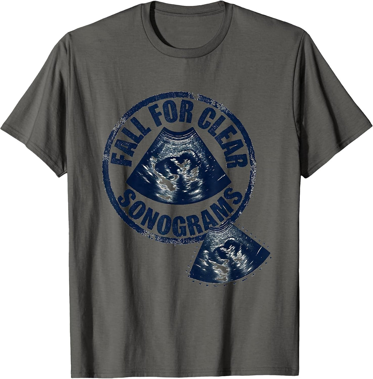 Men's Fall For Clear Sonograms Rubber Stamp Ultrasound Tech T-Shirt - Asphalt Grey