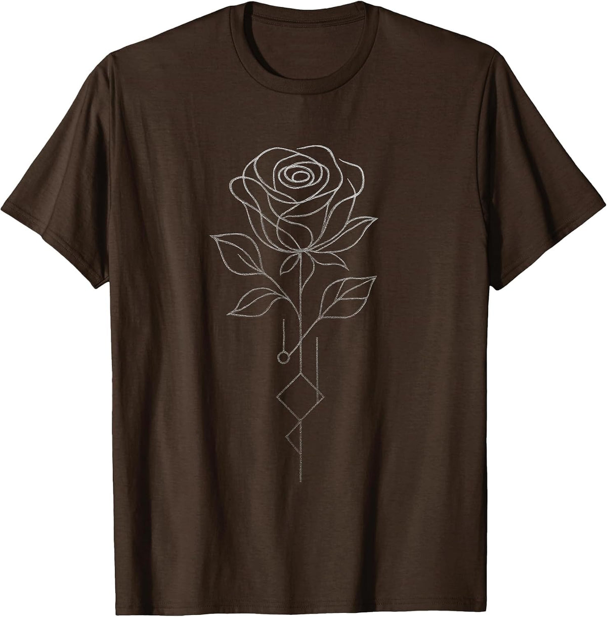 Grunge Aesthetic Rose Gothic Goth Minimalism T-Shirt - Brown
