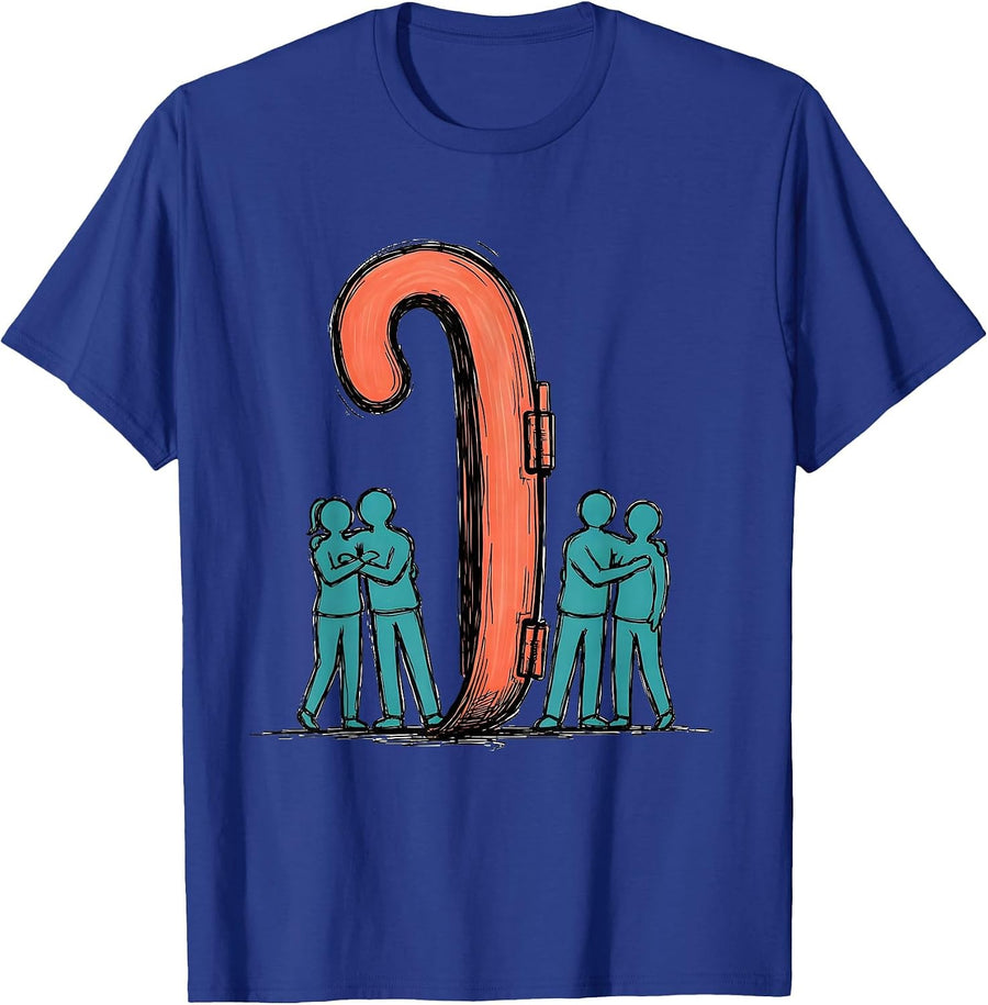 Oversized Comma Grammar Teacher Classroom Humor T-Shirt - Royal Blue
