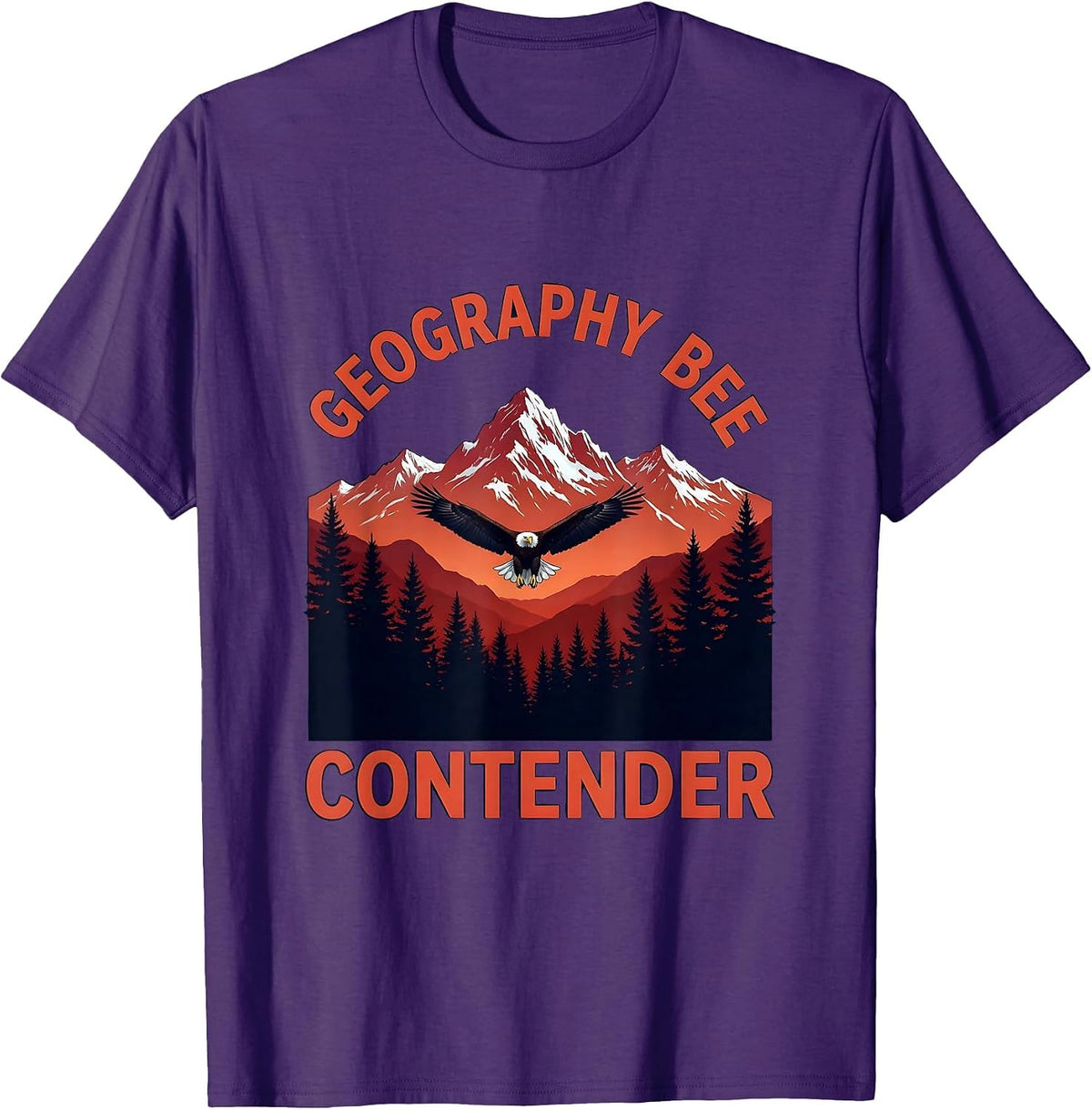4th Grade Geography Bee Contender Design T-Shirt - Purple