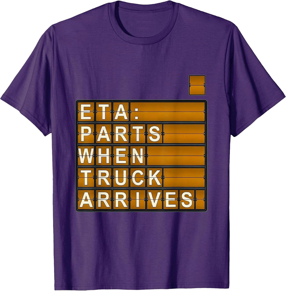 Men's ETA PARTS WHEN TRUCK ARRIVES Mechanic Skeleton Auto Repair T-Shirt - Purple